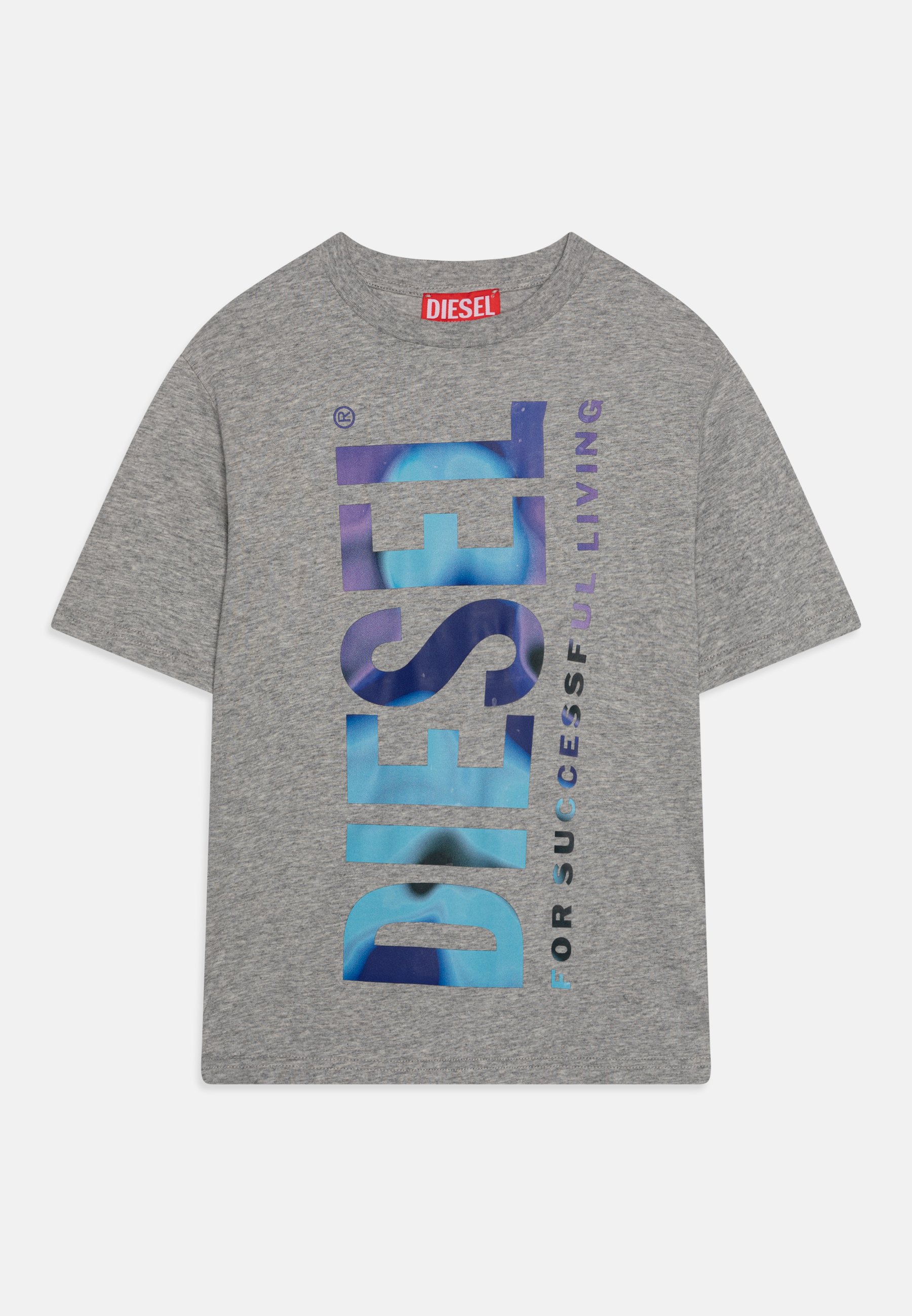 Diesel TRIG OVER UNISEX - Print T-shirt - grigio melange nuovo/grey