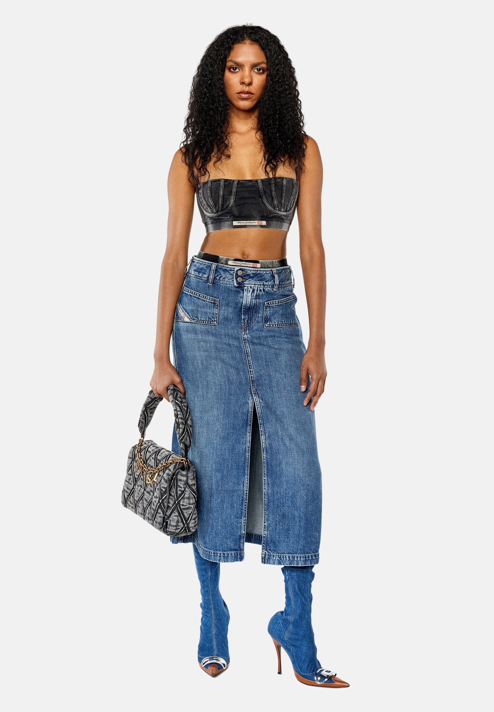 Diesel Denim skirt - medium blue/dark-blue denim