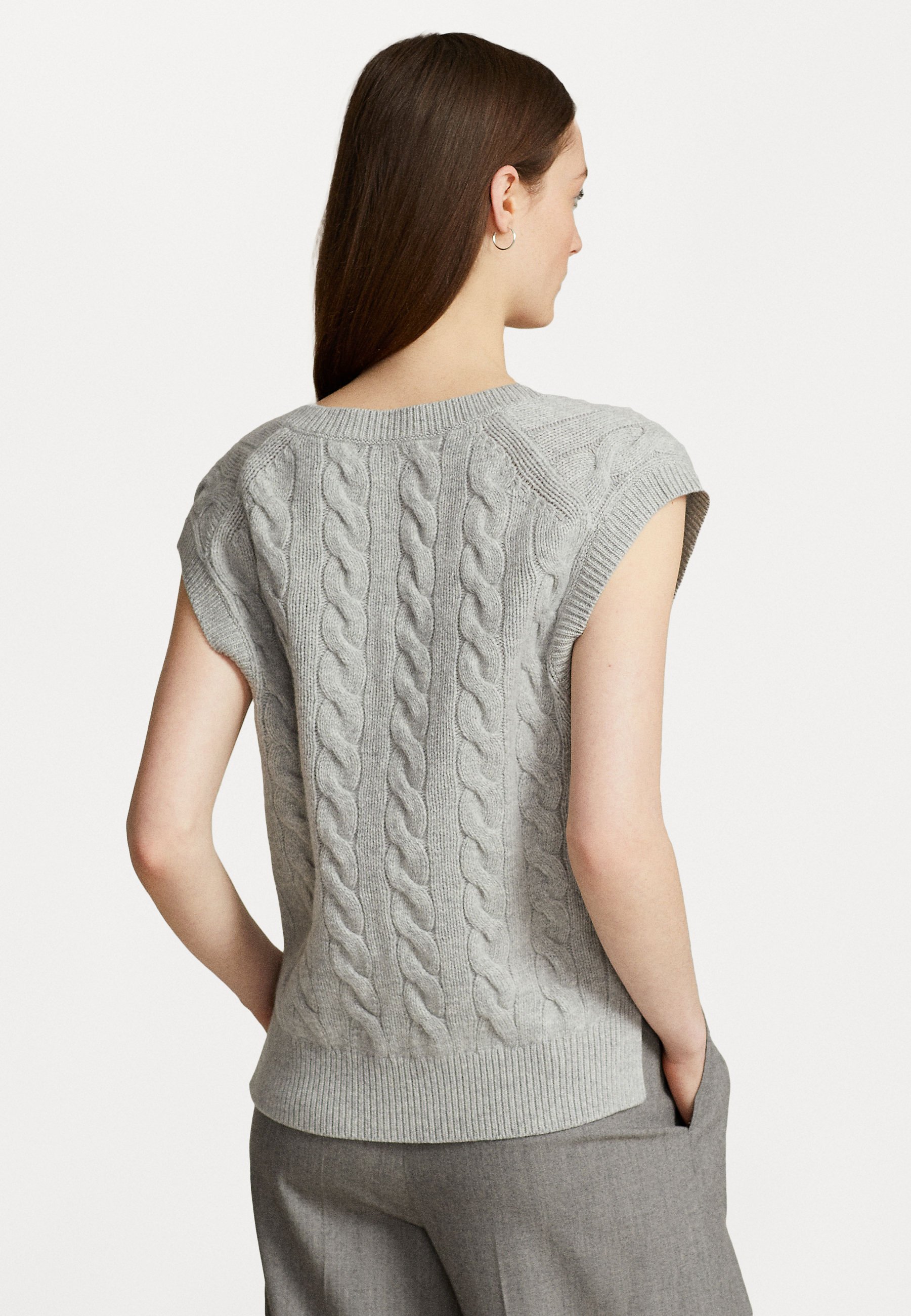 Polo Ralph Lauren SLEEVELESS - Jumper - soft grey melange/grey
