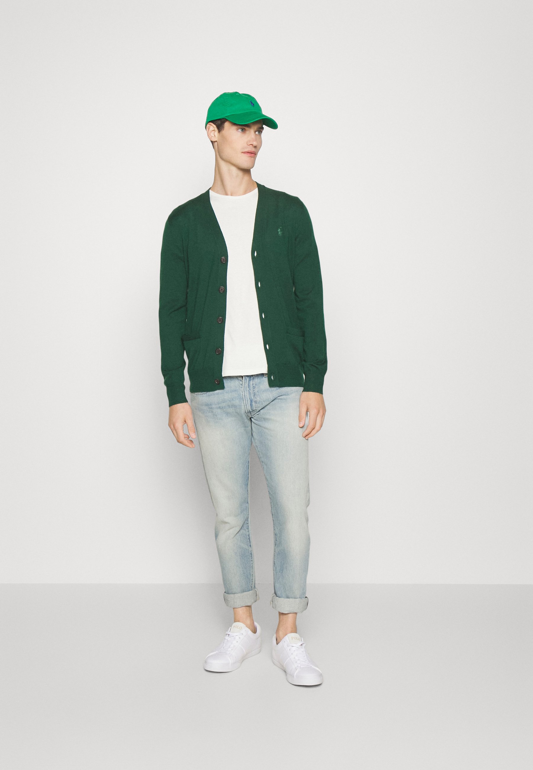 Polo Ralph Lauren LONG SLEEVE CARDIGAN - Cardigan - hunt club green/green