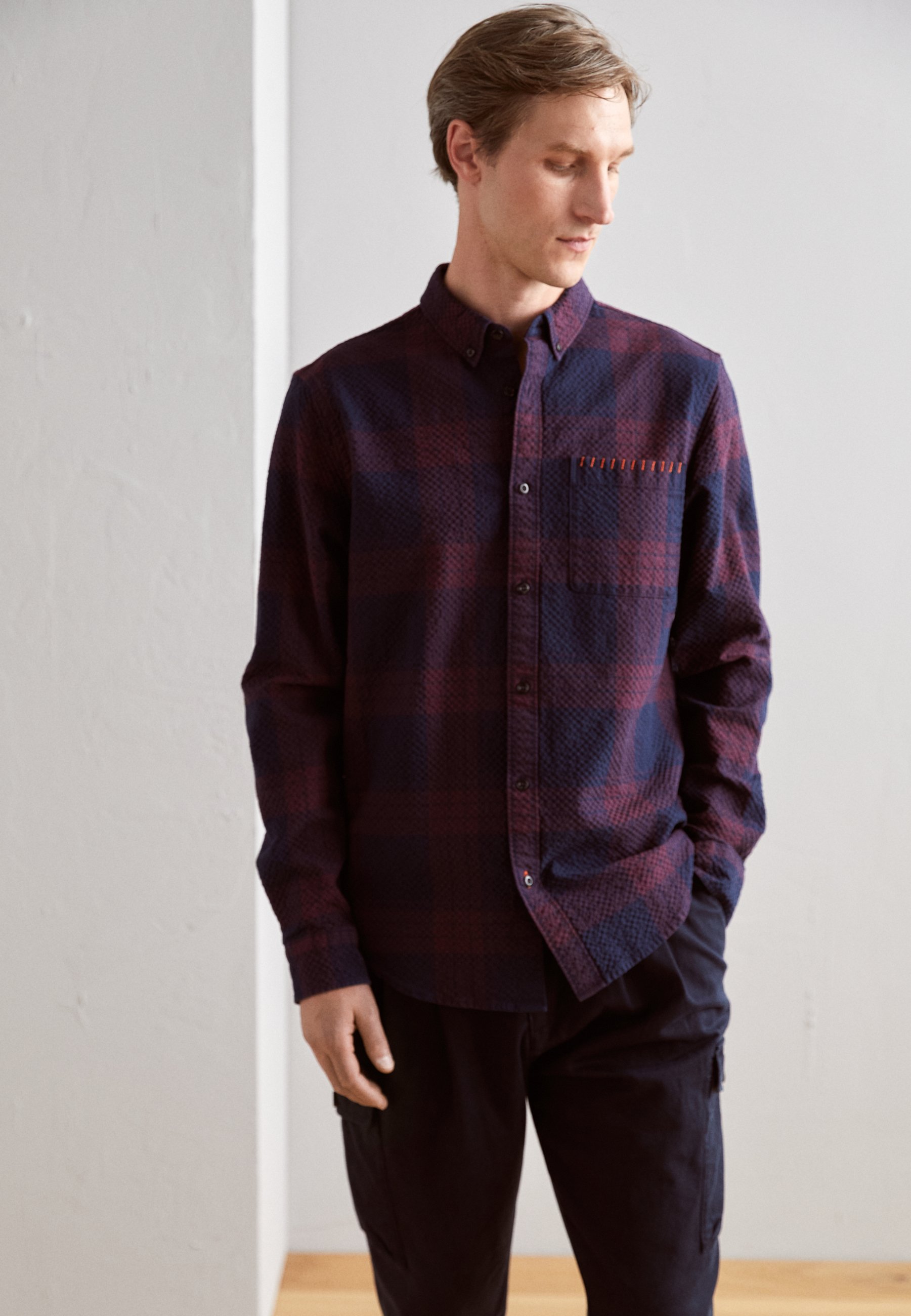 Scotch & Soda Shirt - berry wine/bordeaux