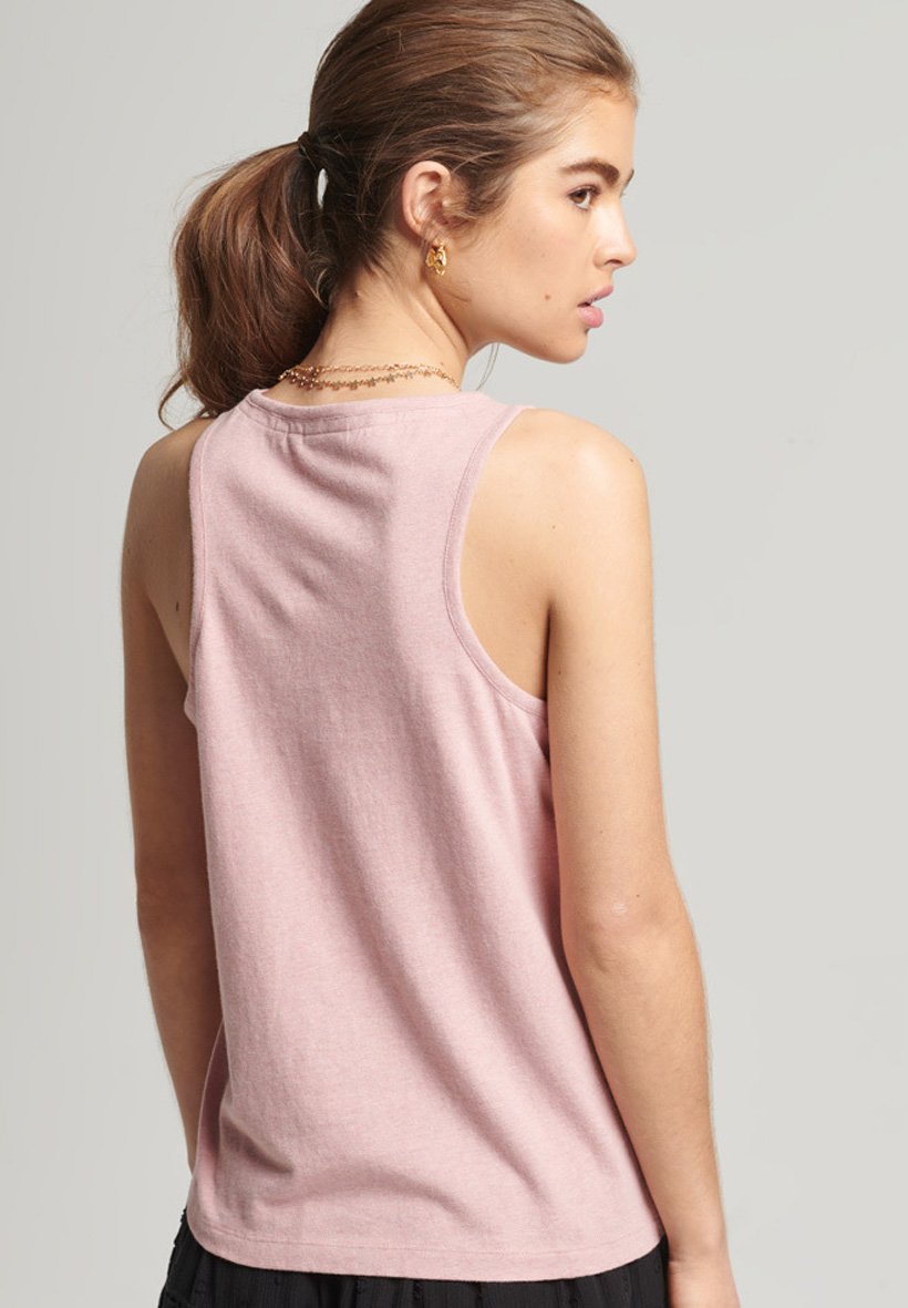 Superdry VINTAGE LOGO EMBROIDERED - Top - la soft pink marl/pink