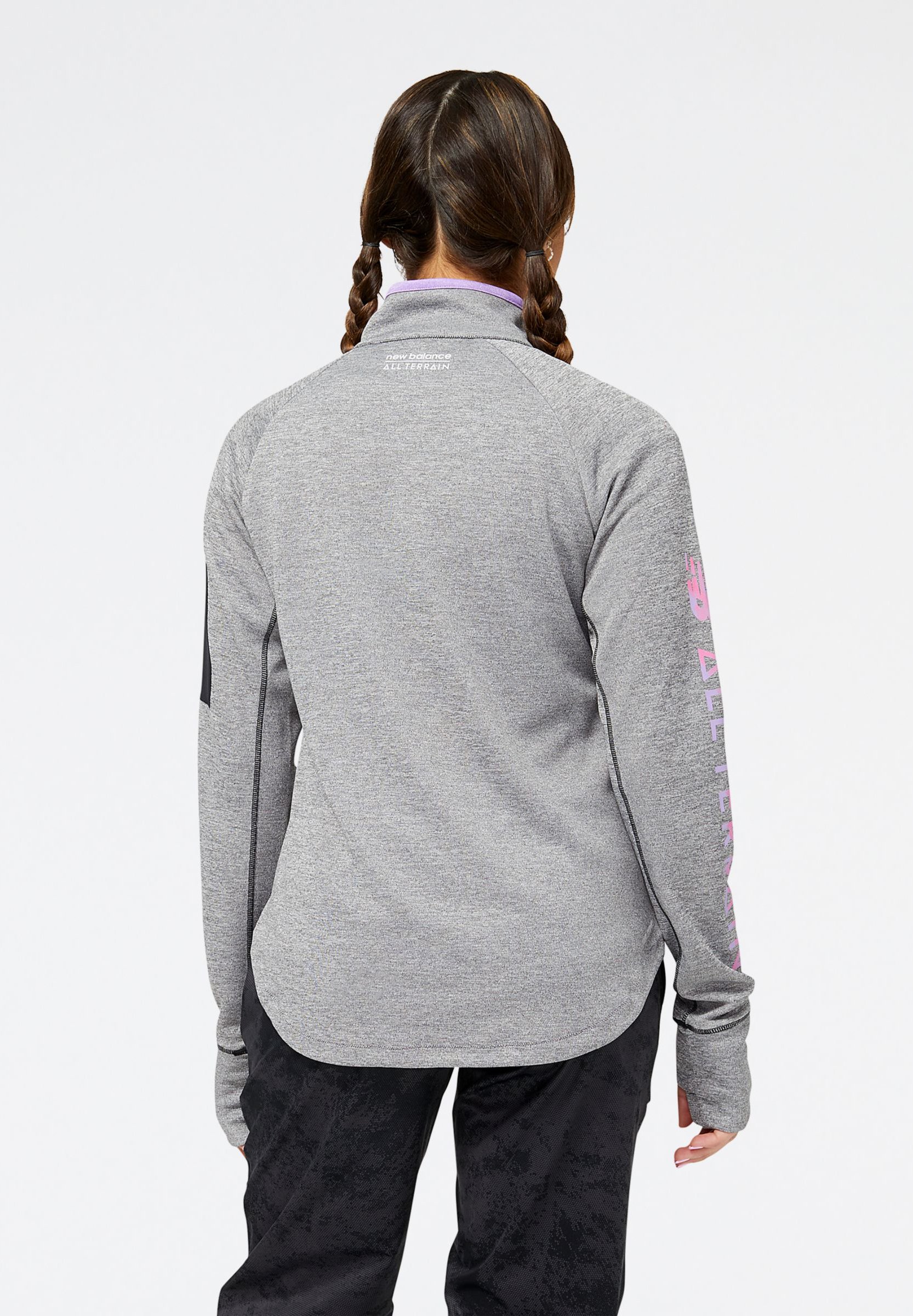 NB AT HALF ZIP - Sports T-shirt - black heather/black