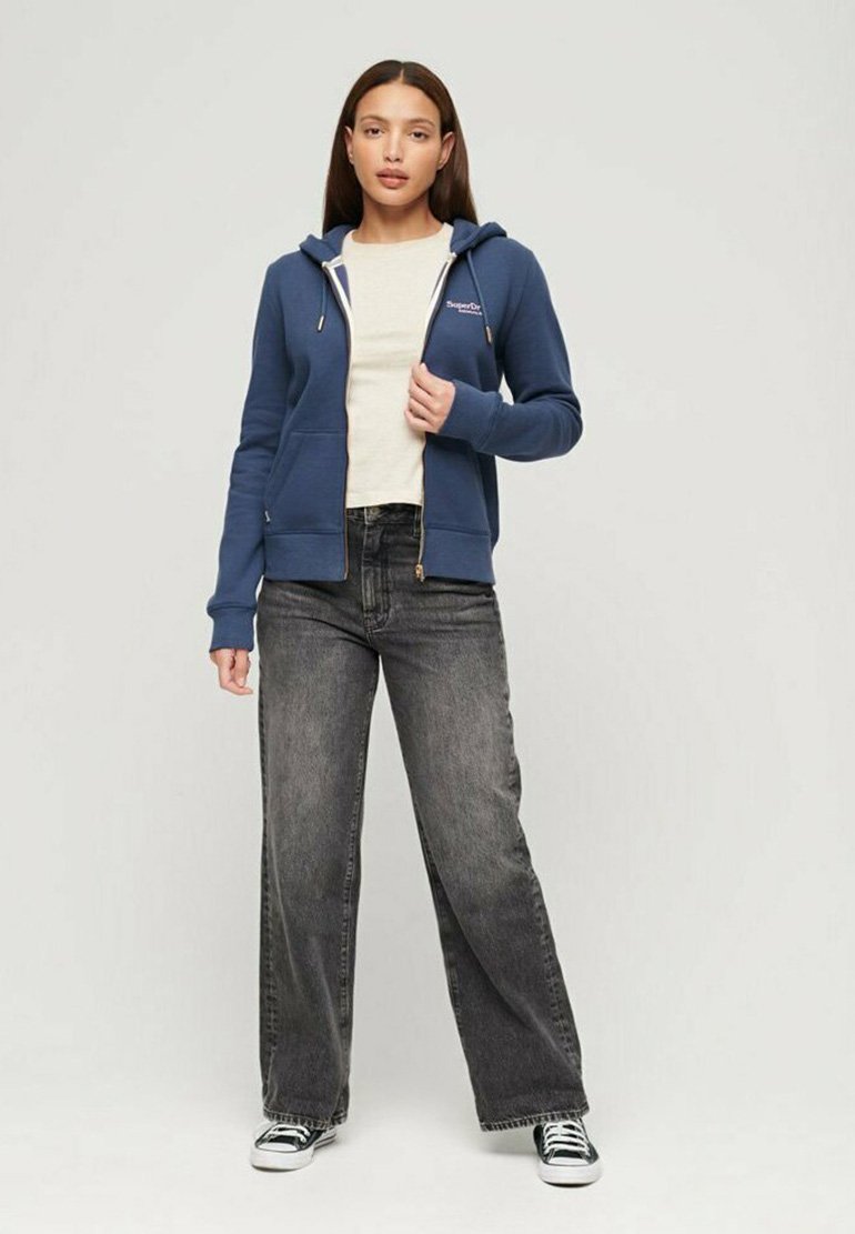Superdry ESSENTIAL LOGO - Zip-up sweatshirt - mariner navy/blue