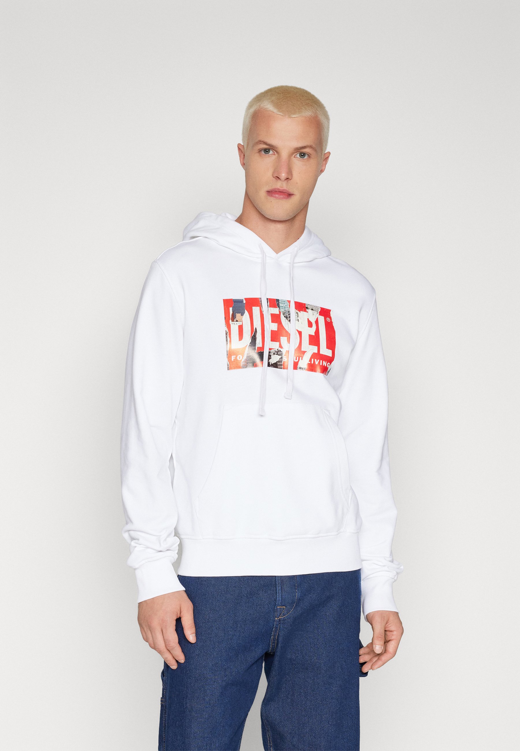 Diesel GINN HOOD RUNWAY UNISEX - Sweatshirt - white