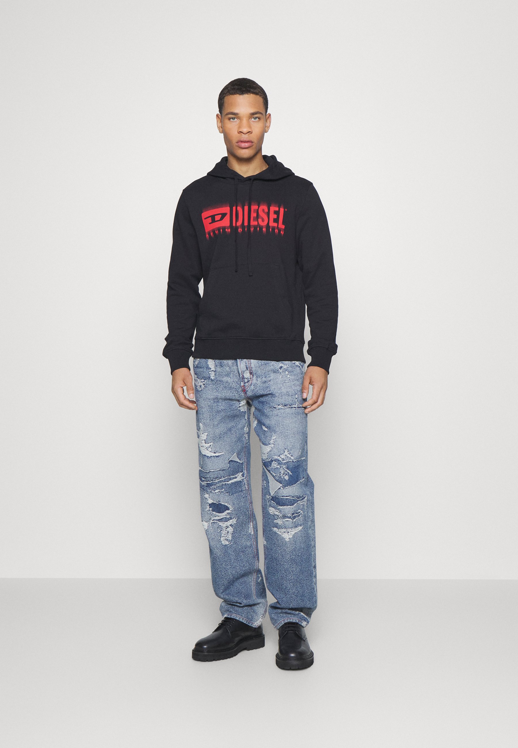 Diesel HOOD UNISEX - Sweatshirt - black