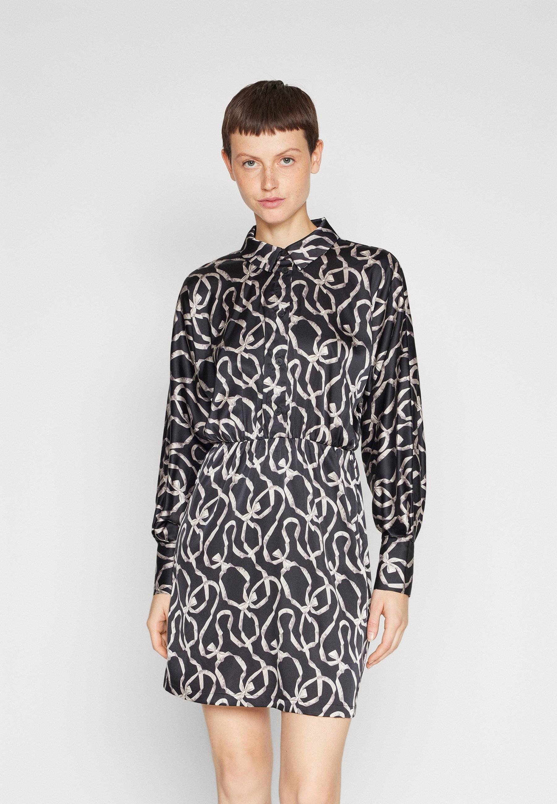 Vero Moda VMMALLE DRESS - Shirt dress - black/grey/black