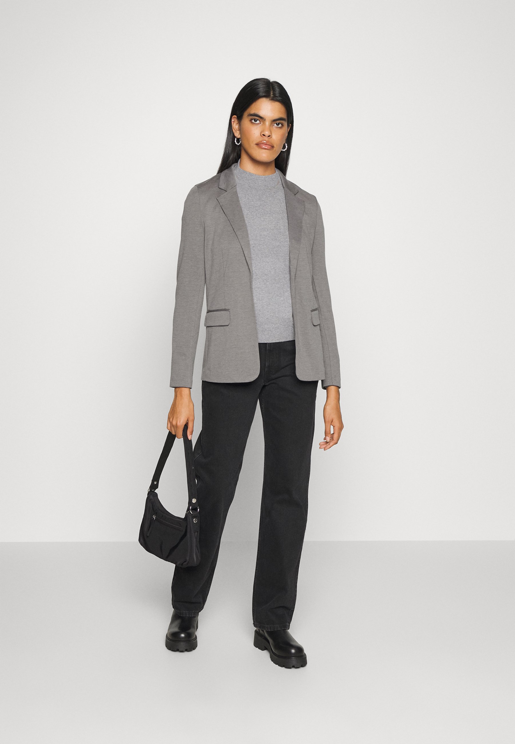Vero Moda VMJILLNINA - Blazer - medium grey melange/mottled grey