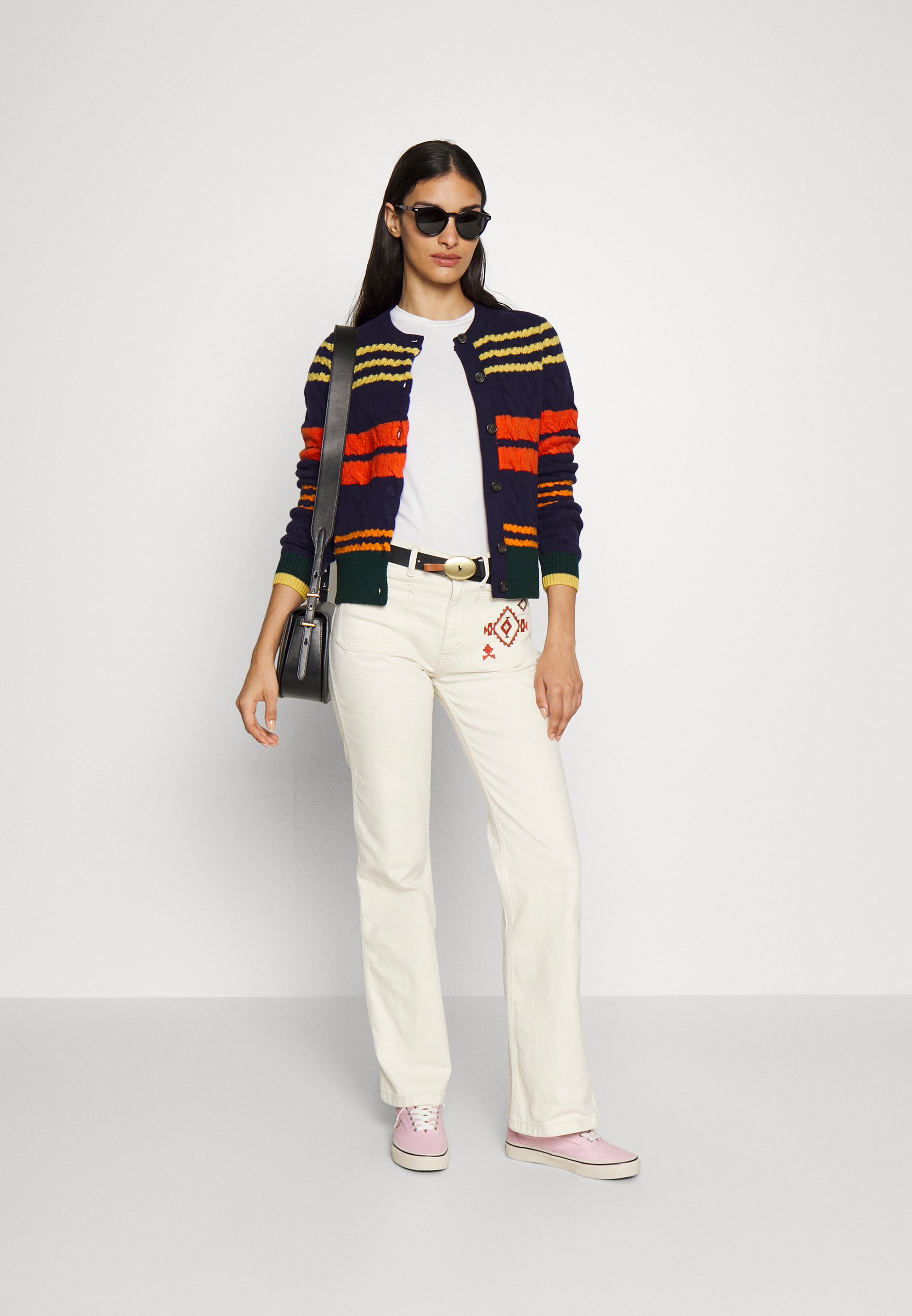 Polo Ralph Lauren LONG SLEEVE CARDIGAN - Cardigan - hunter navy/multi/dark blue