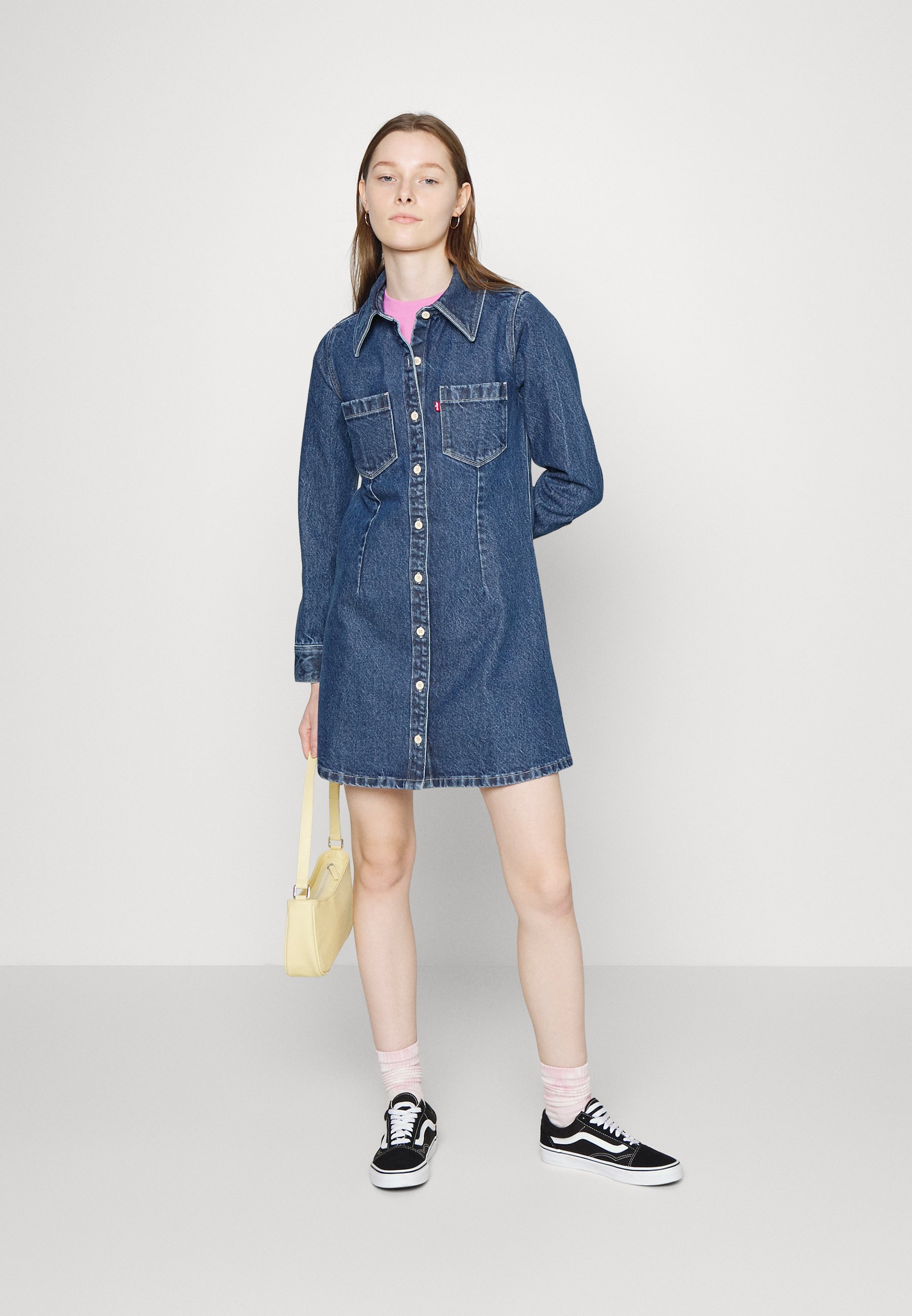Levi's® SABINE DRESS - Denim dress - mid marble/blue denim