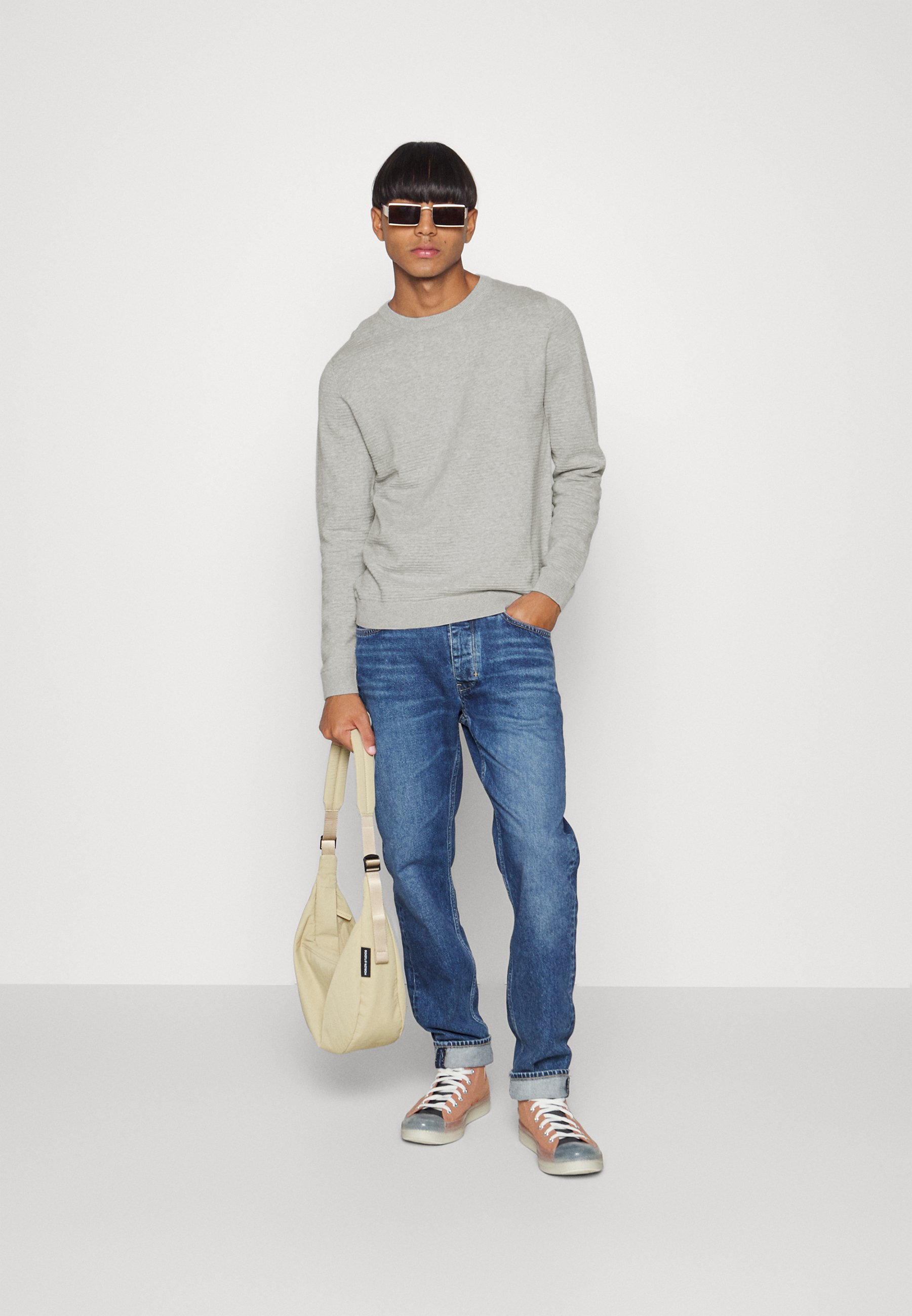 Jack &Jones JJEOTTO CREW NECK  - Jumper - cool grey/light grey