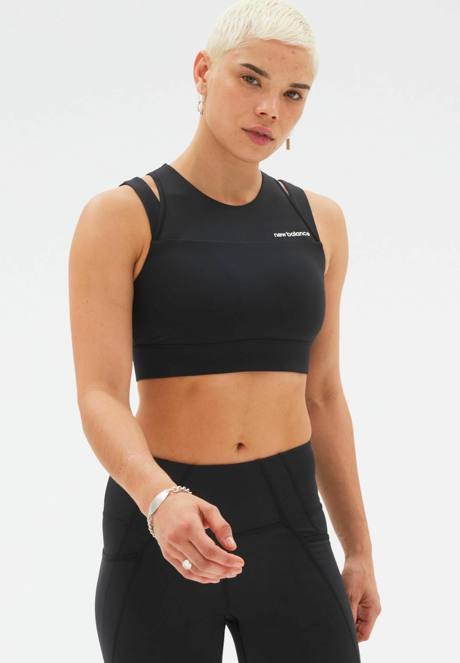 NB SHAPE SHIELD CROP BRA - Medium support sports bra - black