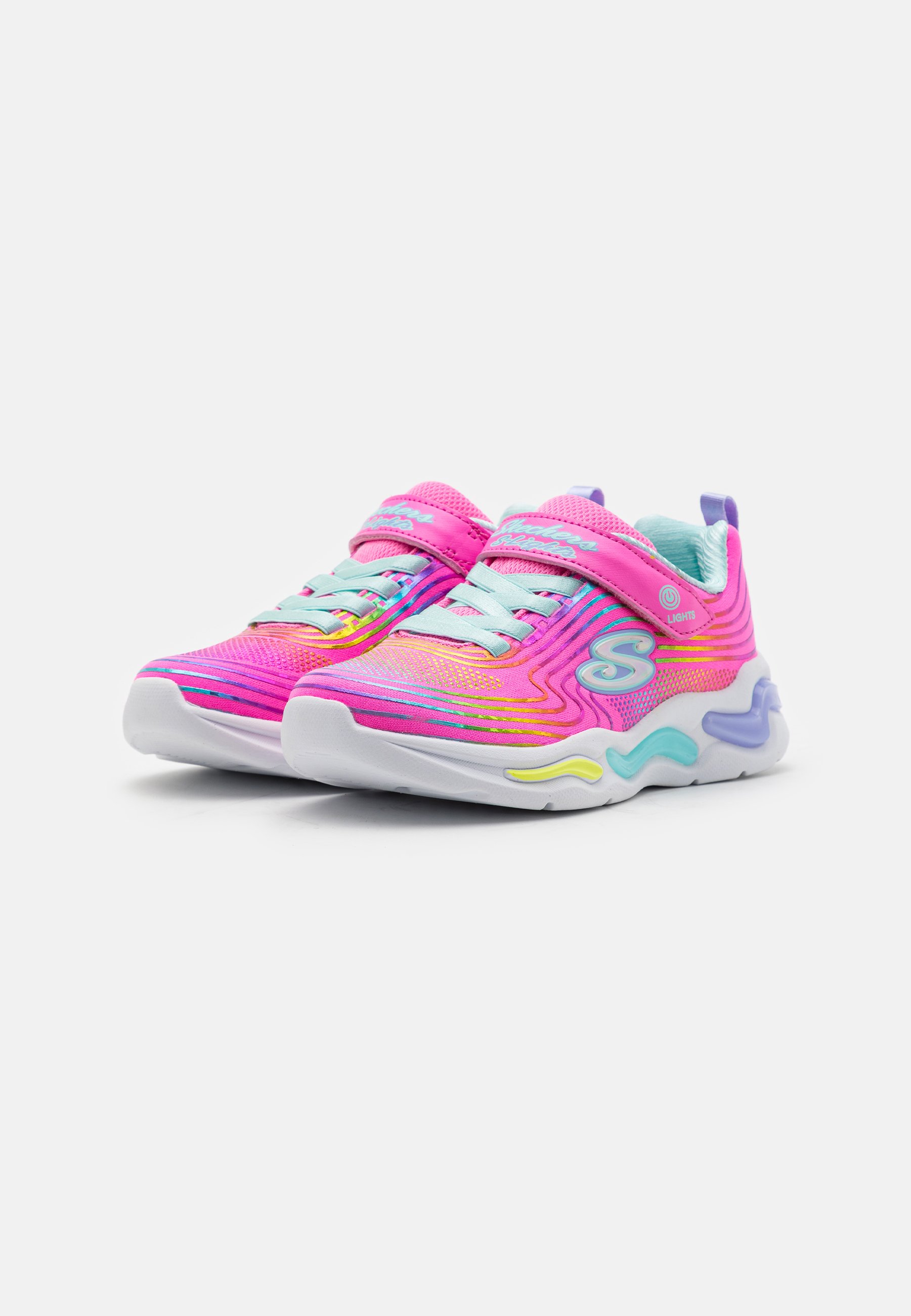 Skechers WAVY BEAMS - Trainers - pink/multi-coloured/pink