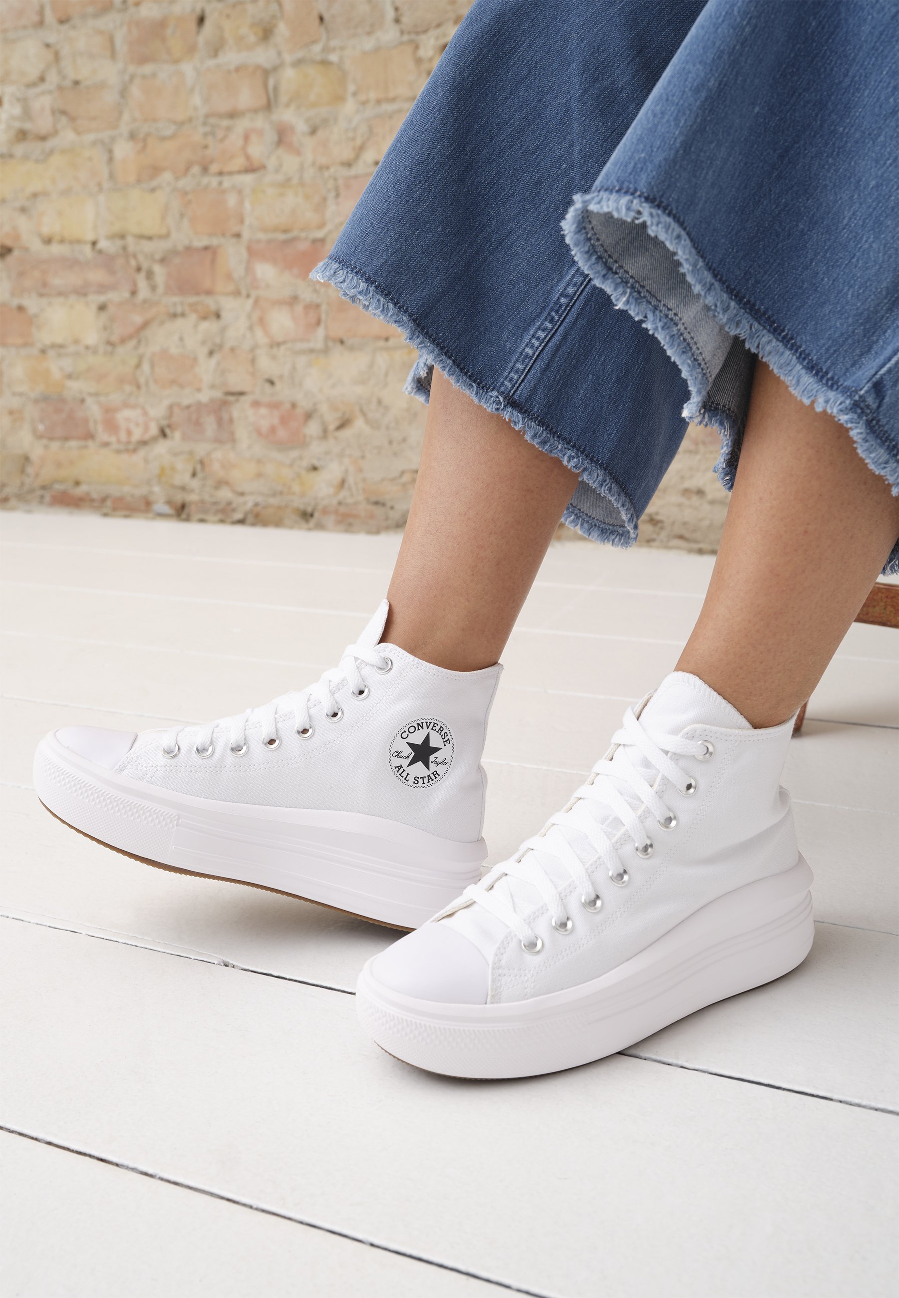 Converse CHUCK TAYLOR ALL STAR MOVE - High-top trainers - white/natural ivory/black/white