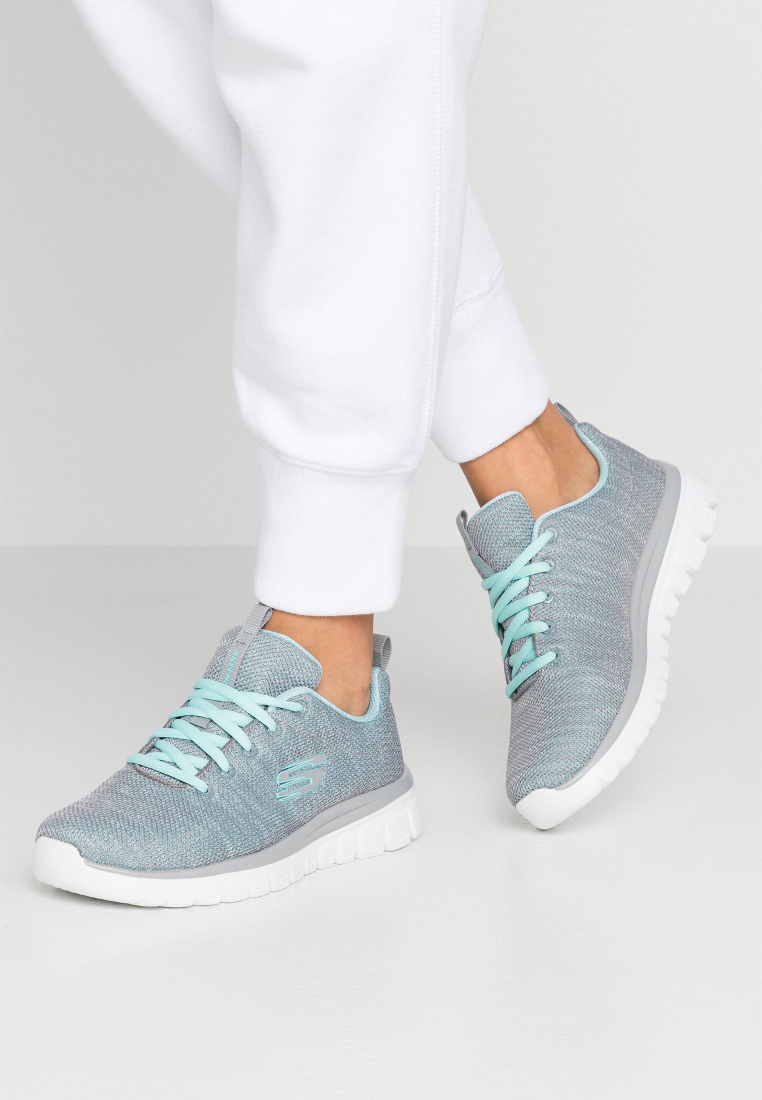 Skechers GRACEFUL - Trainers - gray/mint/grey