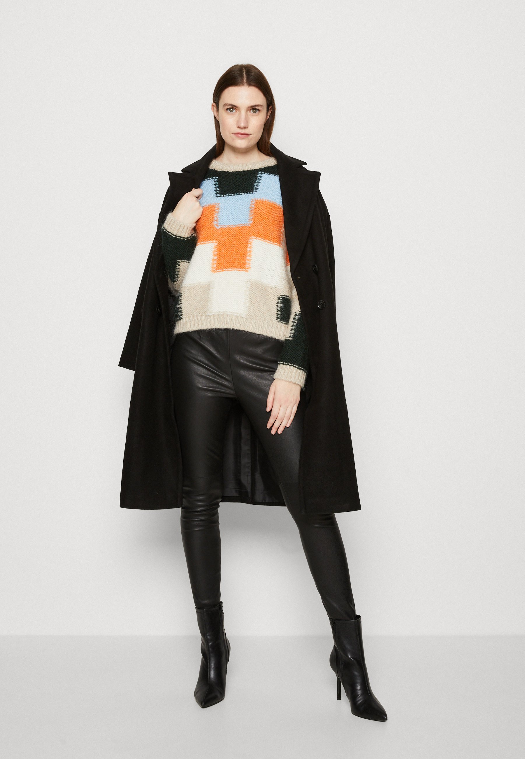 Esprit INTARSIA SWEATER - Jumper - light taupe/taupe