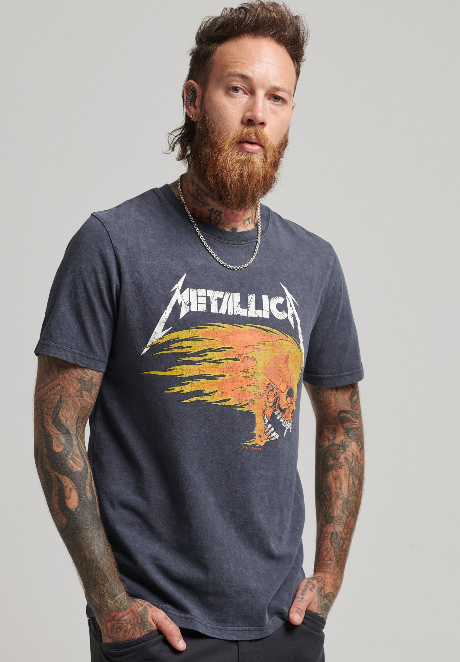 Superdry METALLICA LIMITED EDITION BAND - Print T-shirt - mid backstage black/dark grey