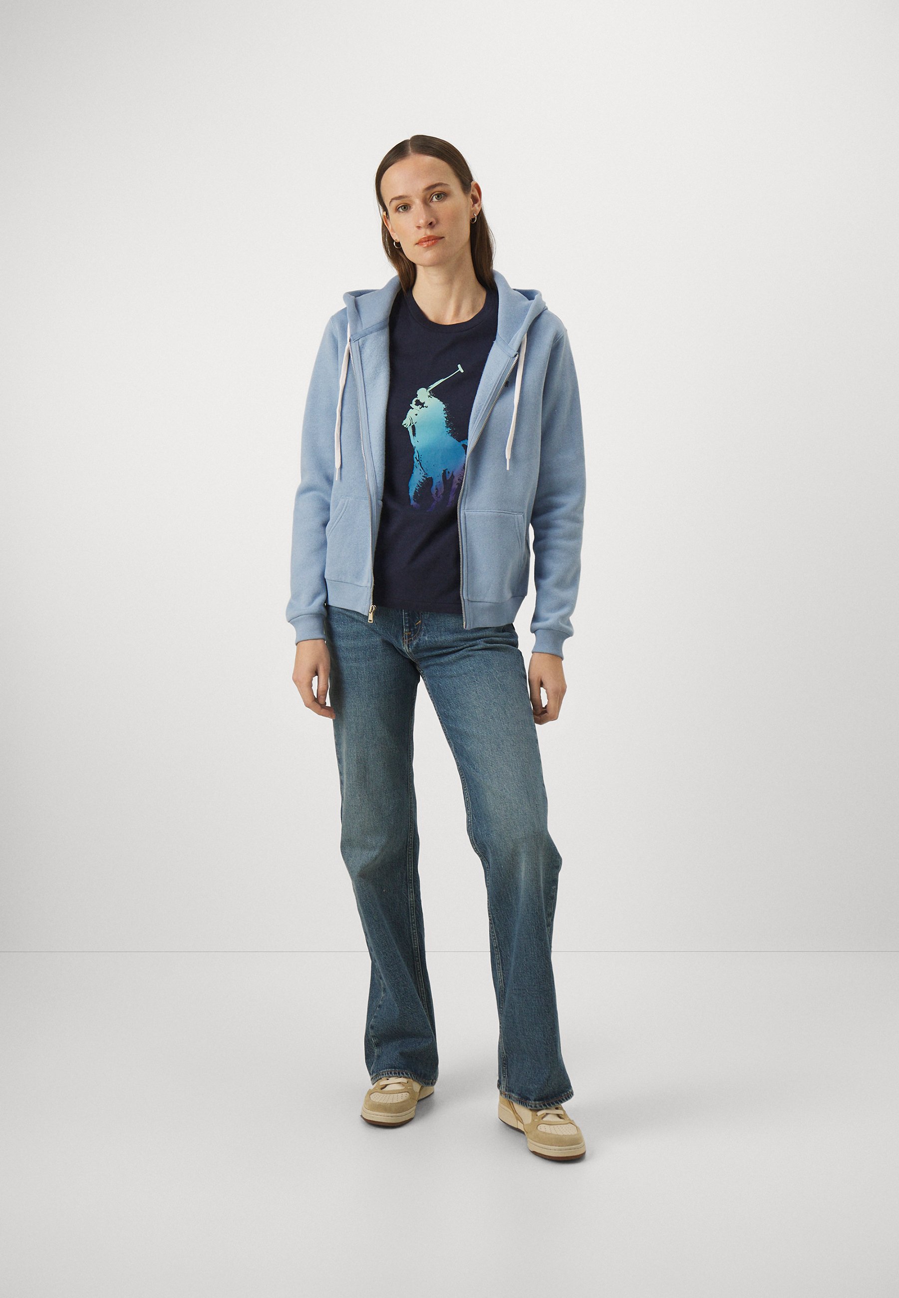 Polo Ralph Lauren LONG SLEEVE - Zip-up sweatshirt - chambray blue/blue