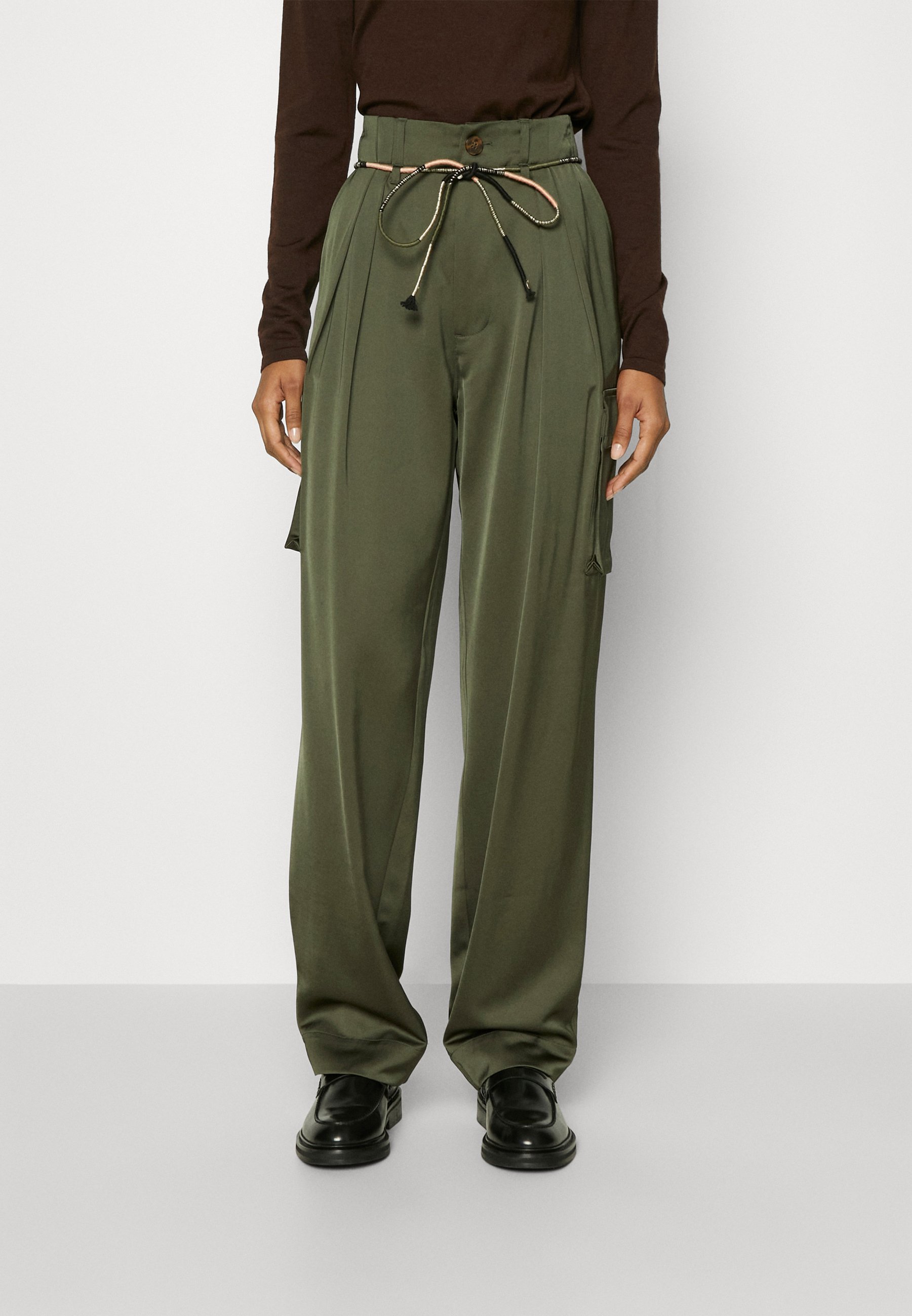 Scotch & Soda HIGH RISE RELAXED TAPERED LEG BAG UTILITY PANT - Trousers - military/anthracite