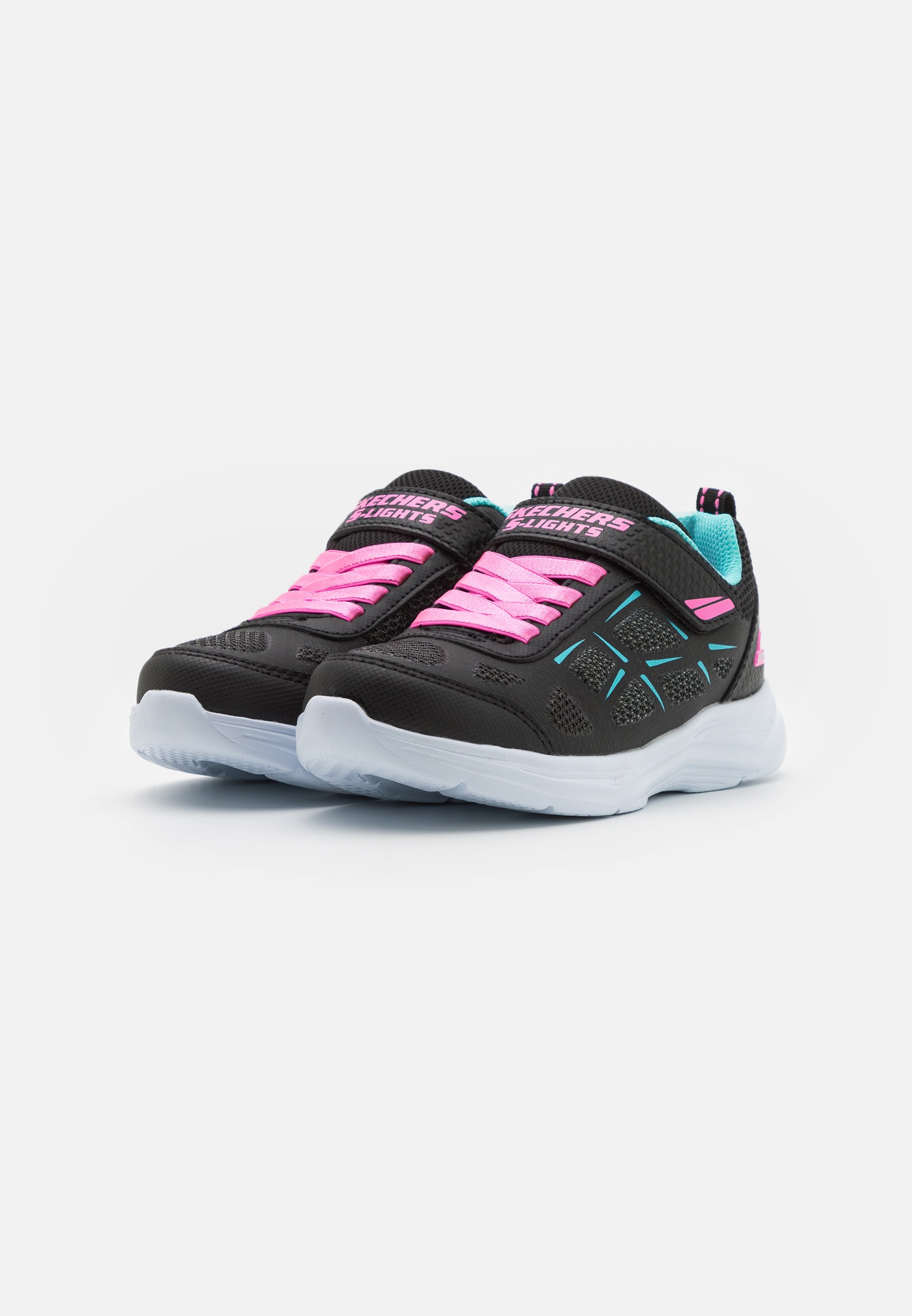 Skechers GLIMMER KICKS - Trainers - black/pink/black