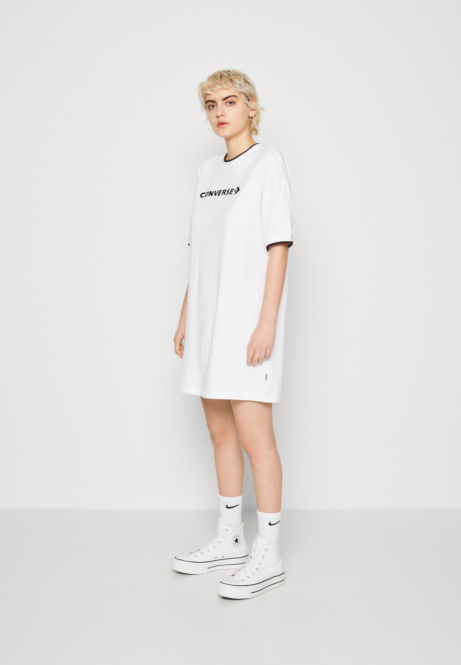Converse WORDMARK T-SHIRT DRESS - Jersey dress - white