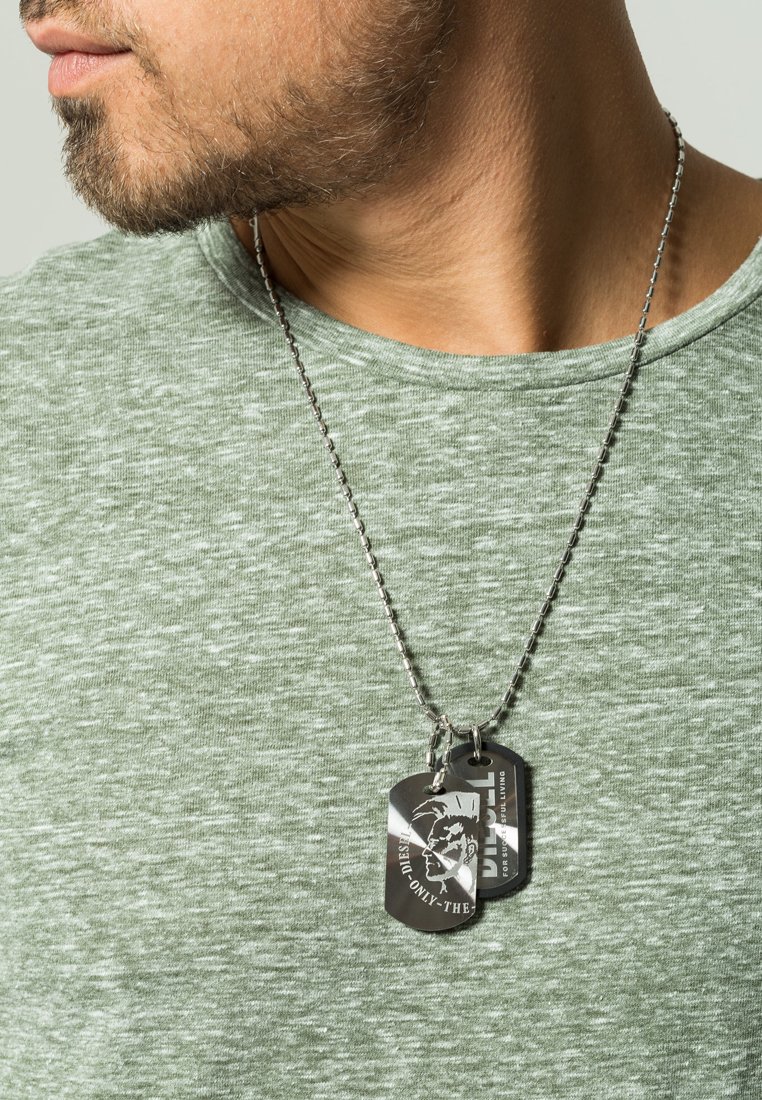 Diesel Necklace - silver-coloured