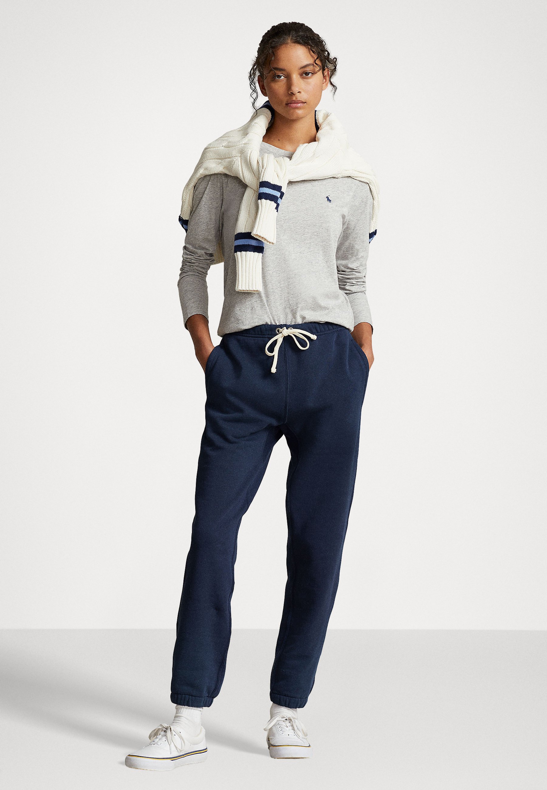 Polo Ralph Lauren LONG SLEEVE - Long sleeved top - cobblestone heather/grey