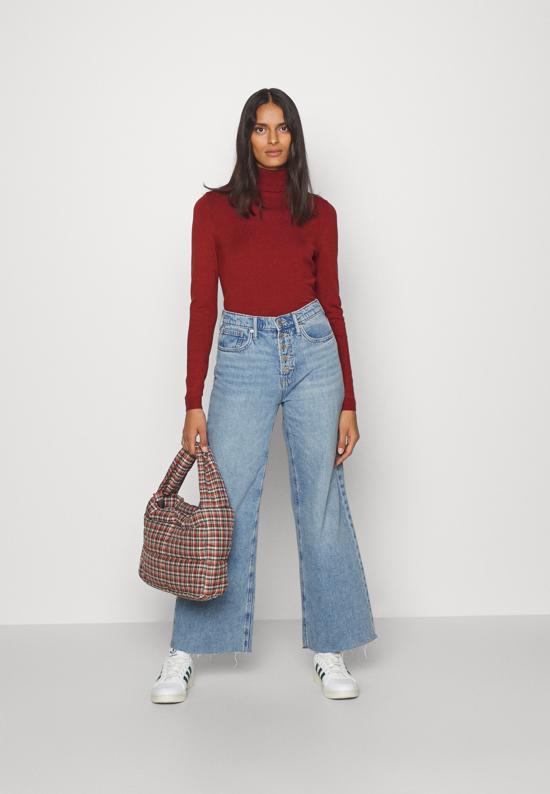 Esprit ROLLNECK  - Long sleeved top - terracotta/red