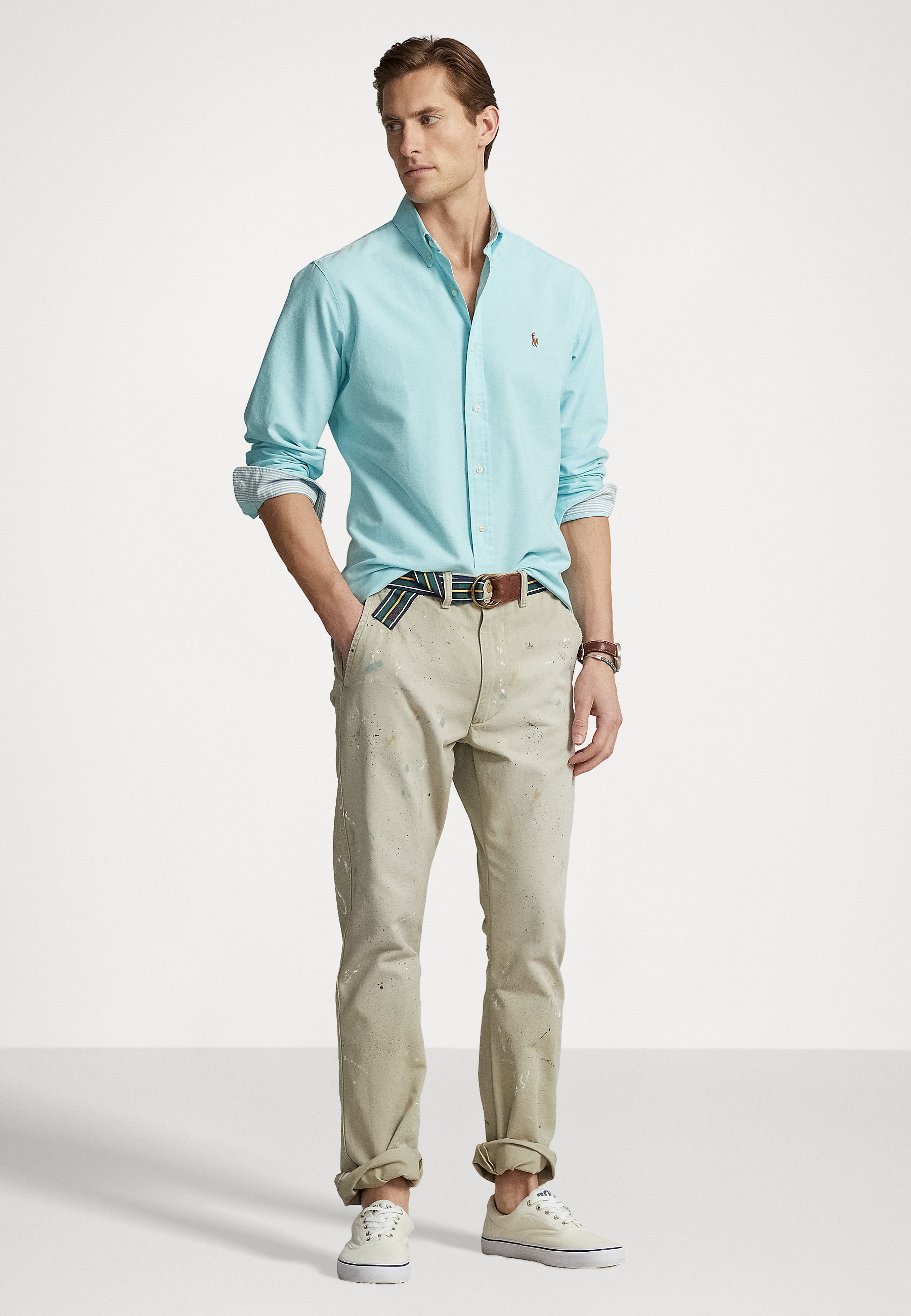 Polo Ralph Lauren SLIM FIT OXFORD SHIRT - Shirt - aegean blue/light blue