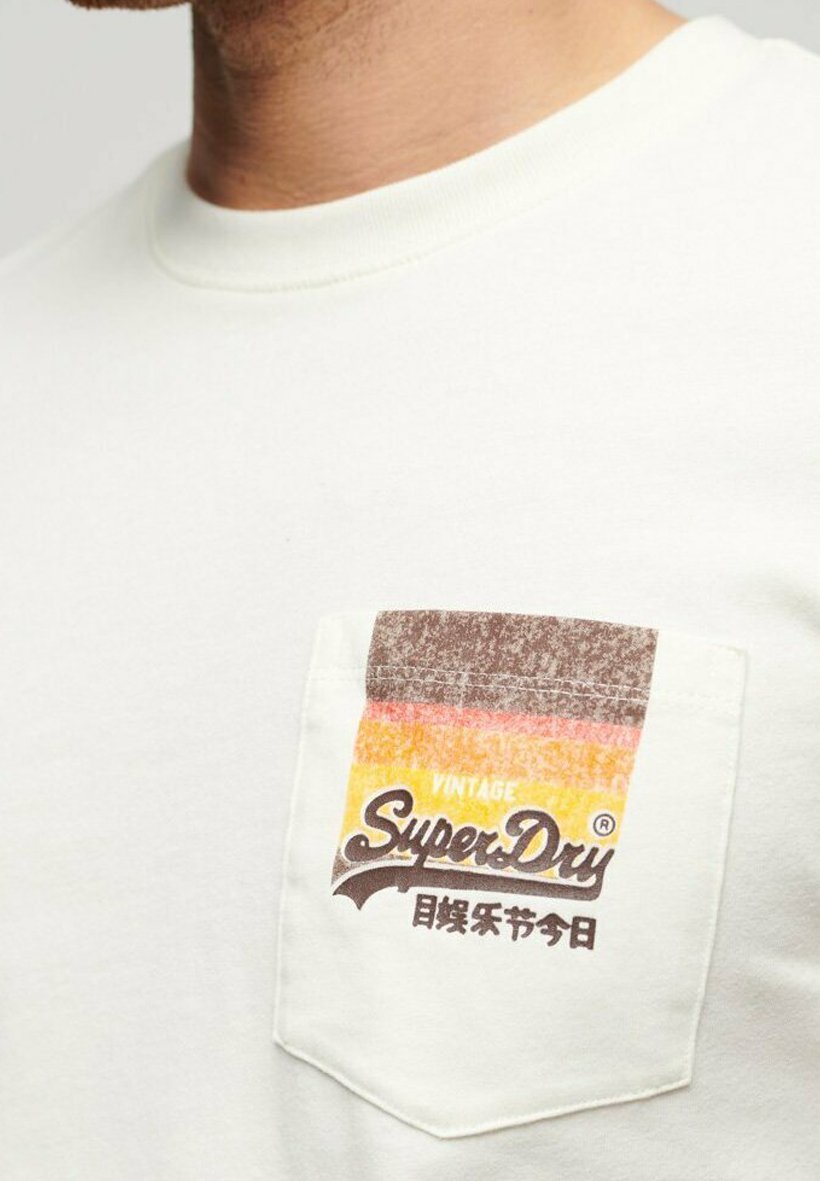 Superdry VINTAGE LOGO CALI - Print T-shirt - off white/white