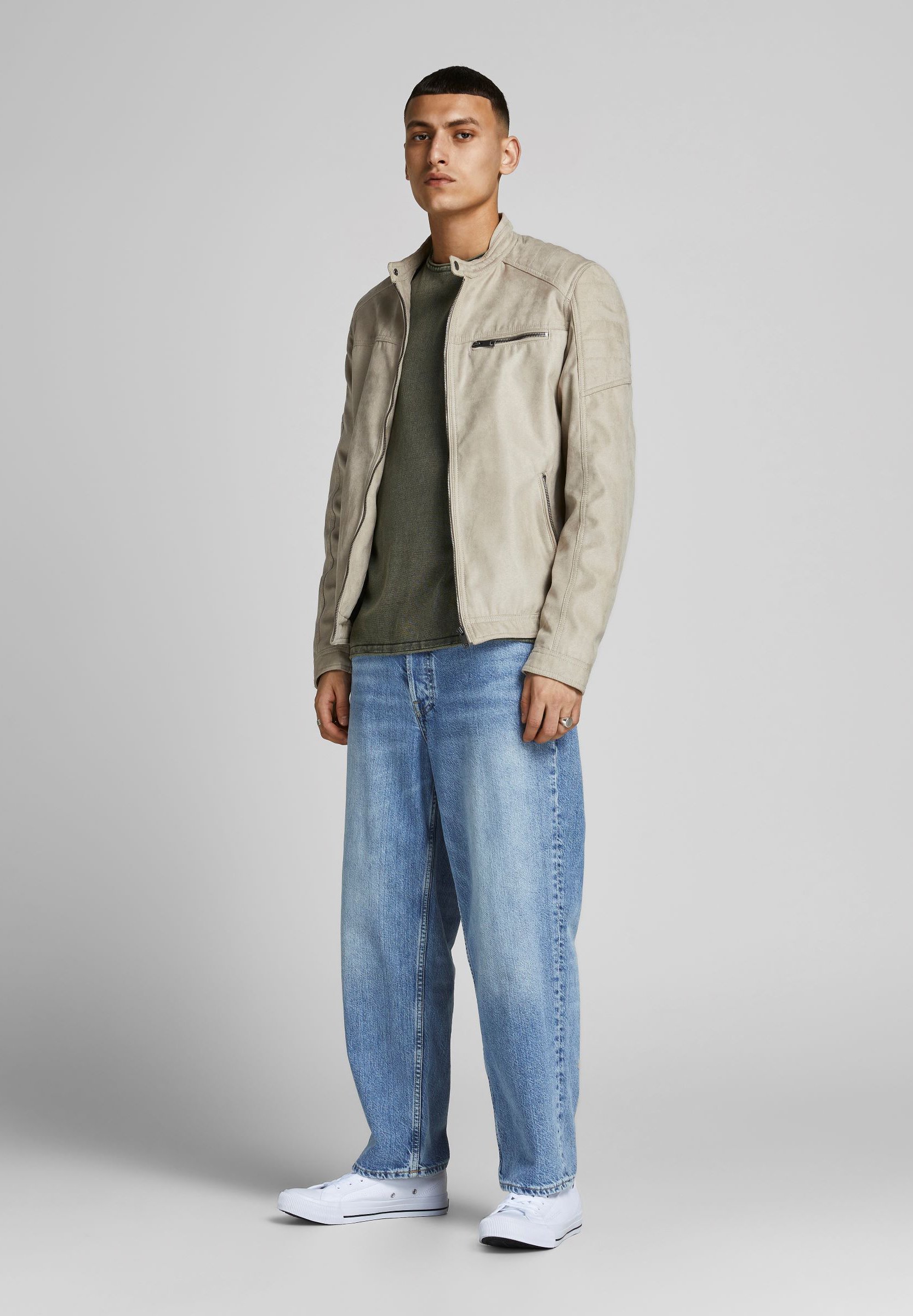 Jack &Jones JJELEO CREW NECK NOOS - Jumper - dusty olive/mottled olive