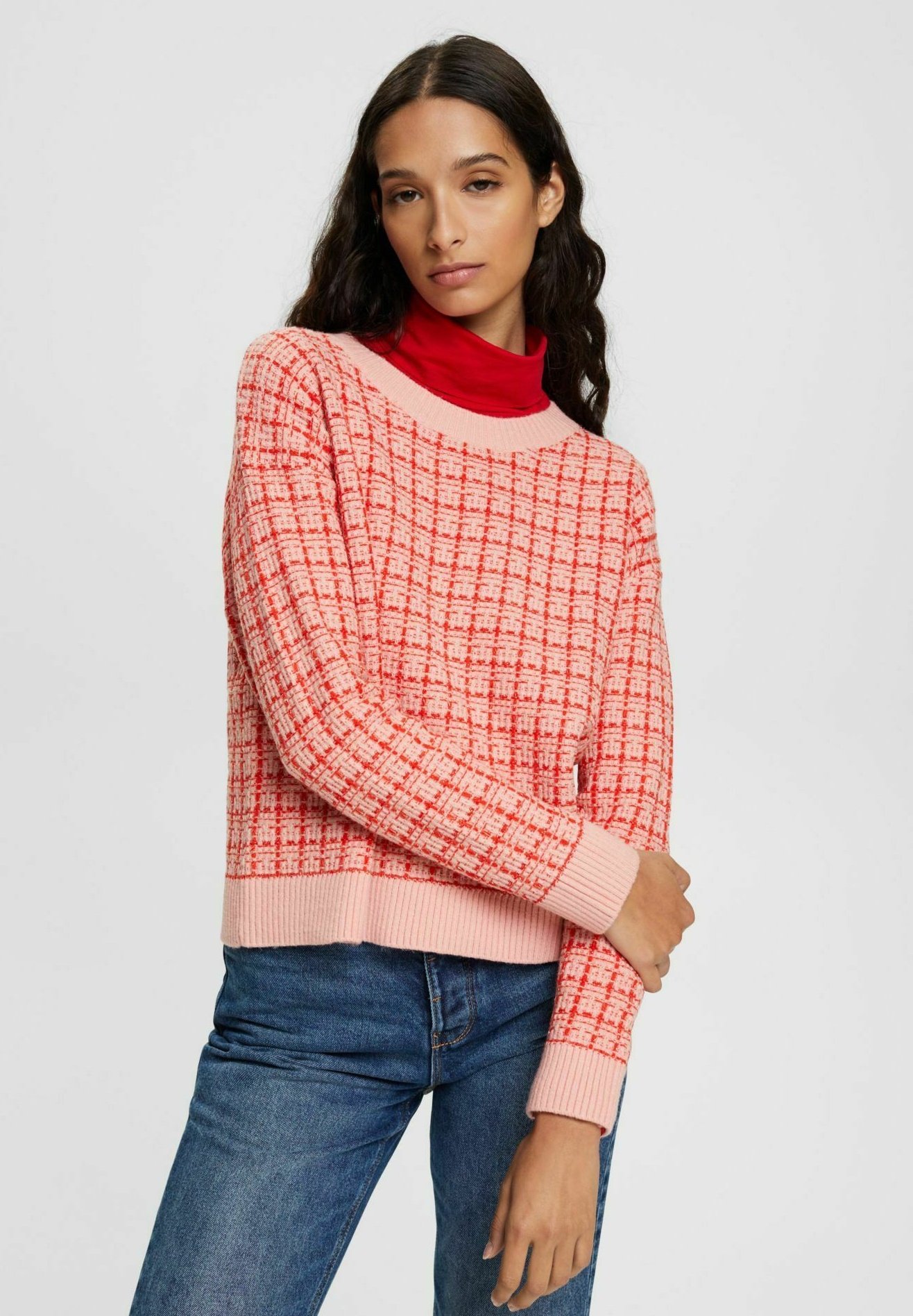 Esprit MIT KAROMUSTER - Jumper - blush/light pink