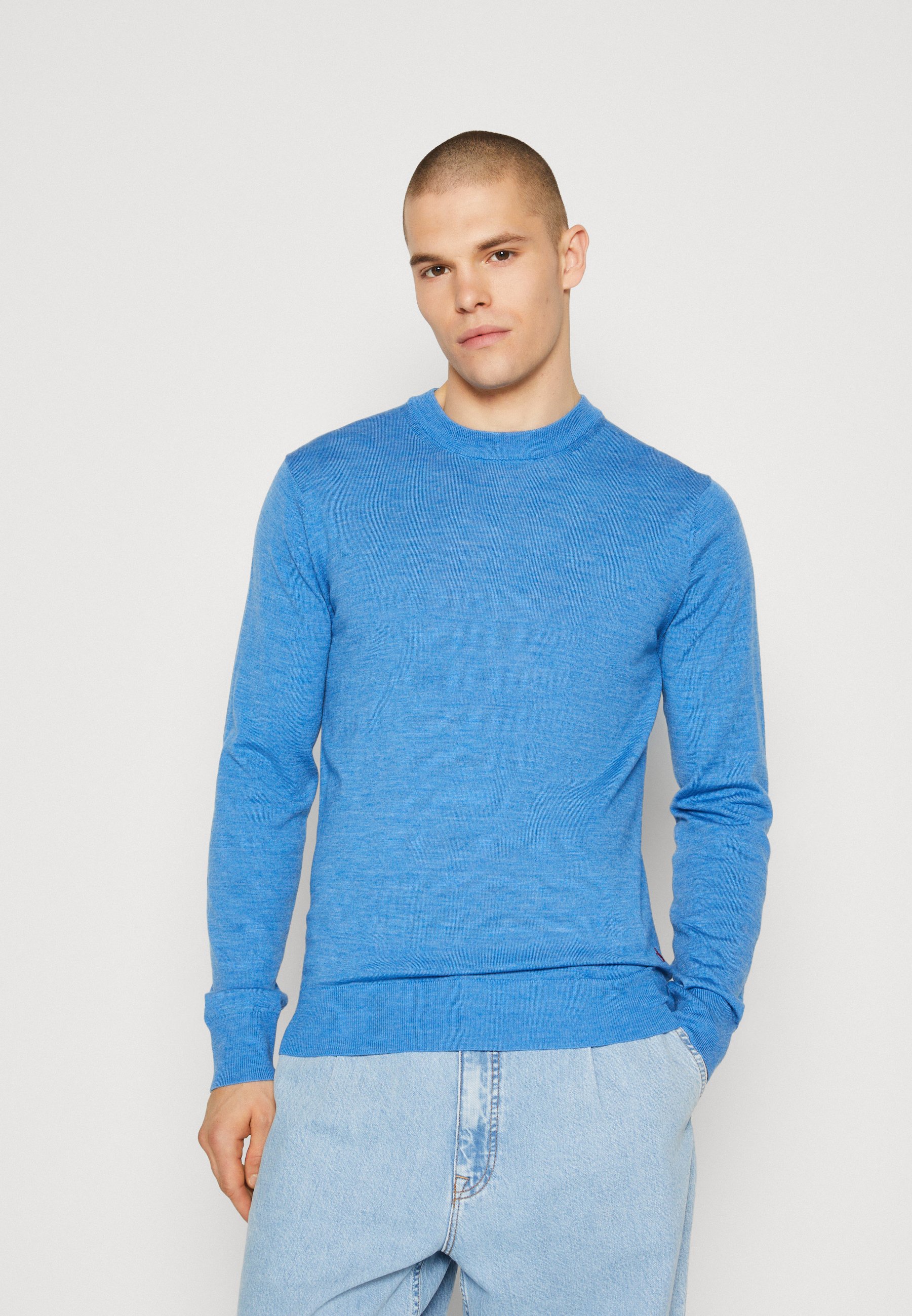 Scotch & Soda REGULAR FIT CREW NECK - Jumper - rhythm blue melange/blue