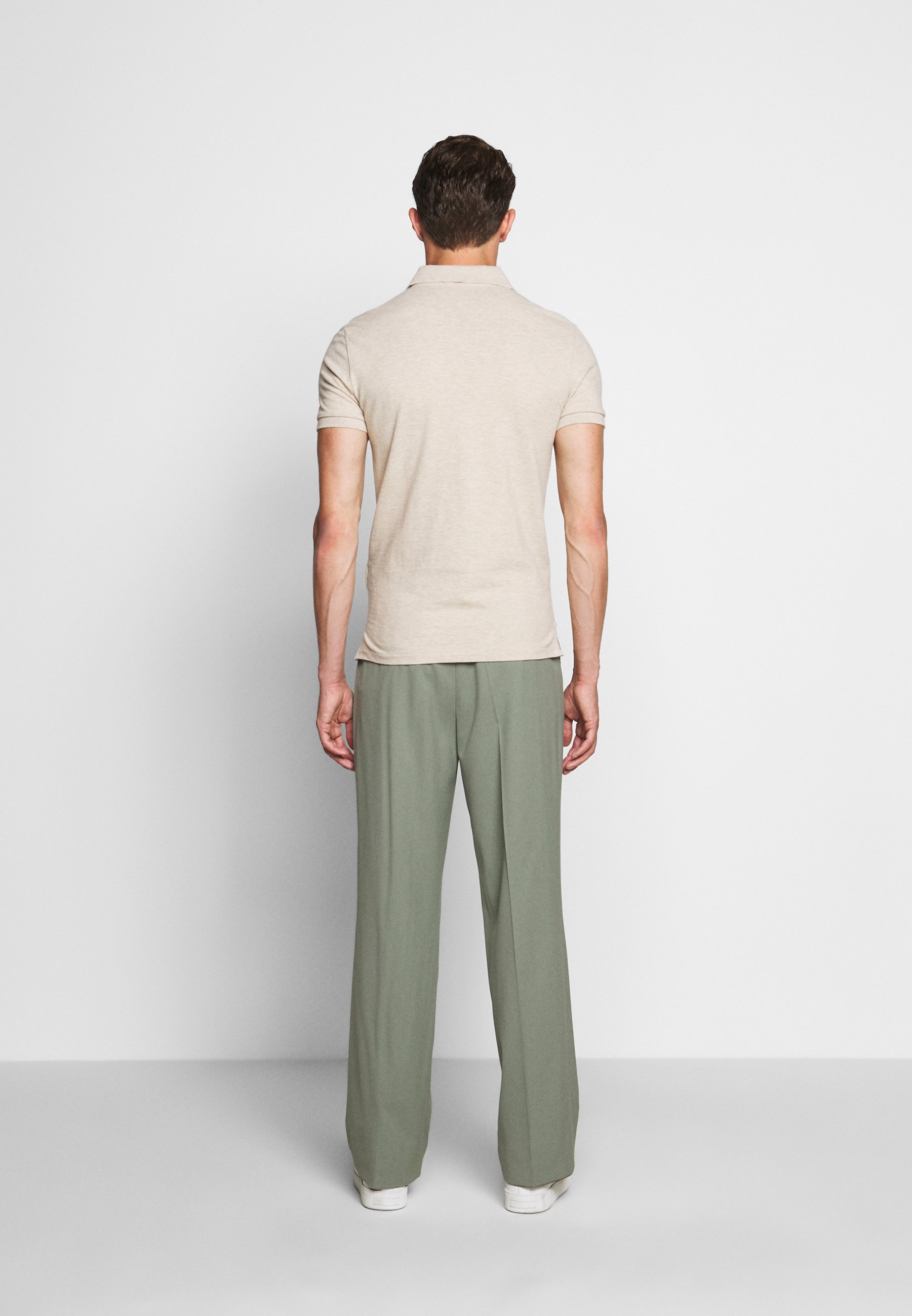 Polo Ralph Lauren CUSTOM SLIM FIT MESH POLO SHIRT - Polo shirt - expedition dune heather/off-white