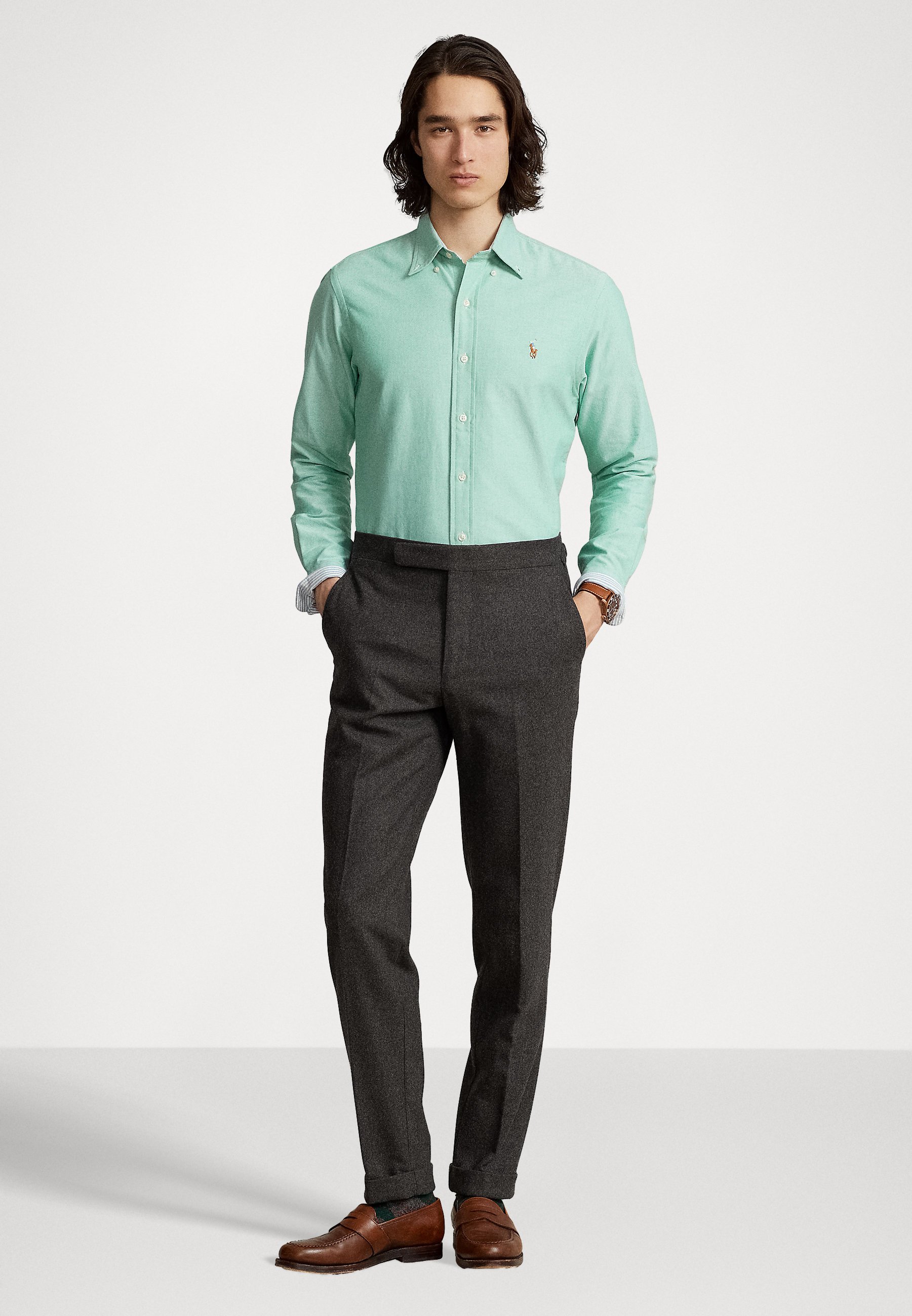 Polo Ralph Lauren LONG SLEEVE SPORT SHIRT - Shirt - college green/dark green