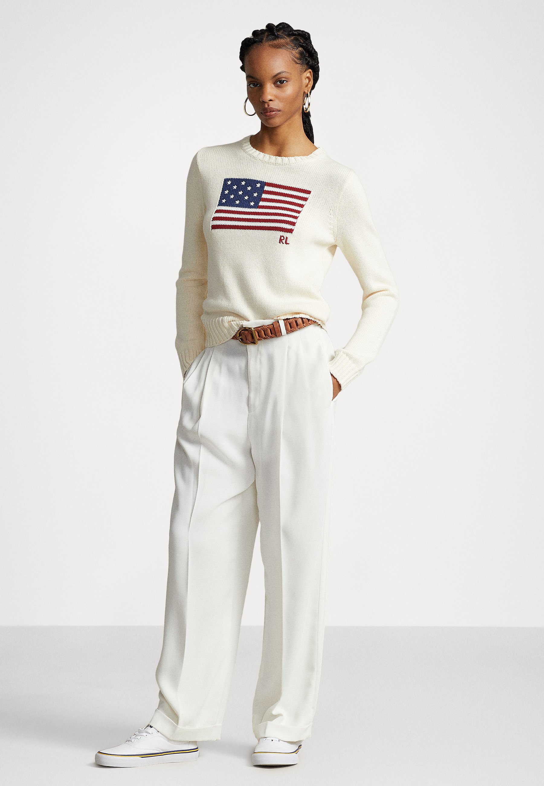 Polo Ralph Lauren FLAG  - Jumper - cream/off-white