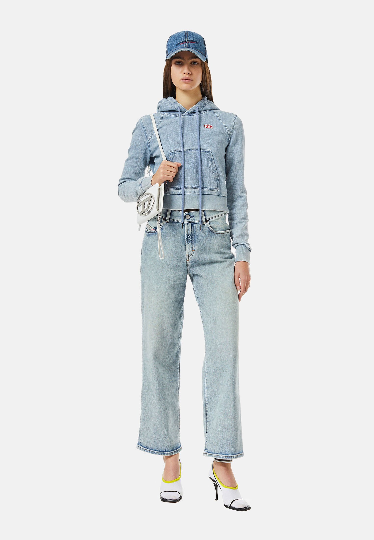 Diesel ANGY - Hoodie - light blue/light-blue denim