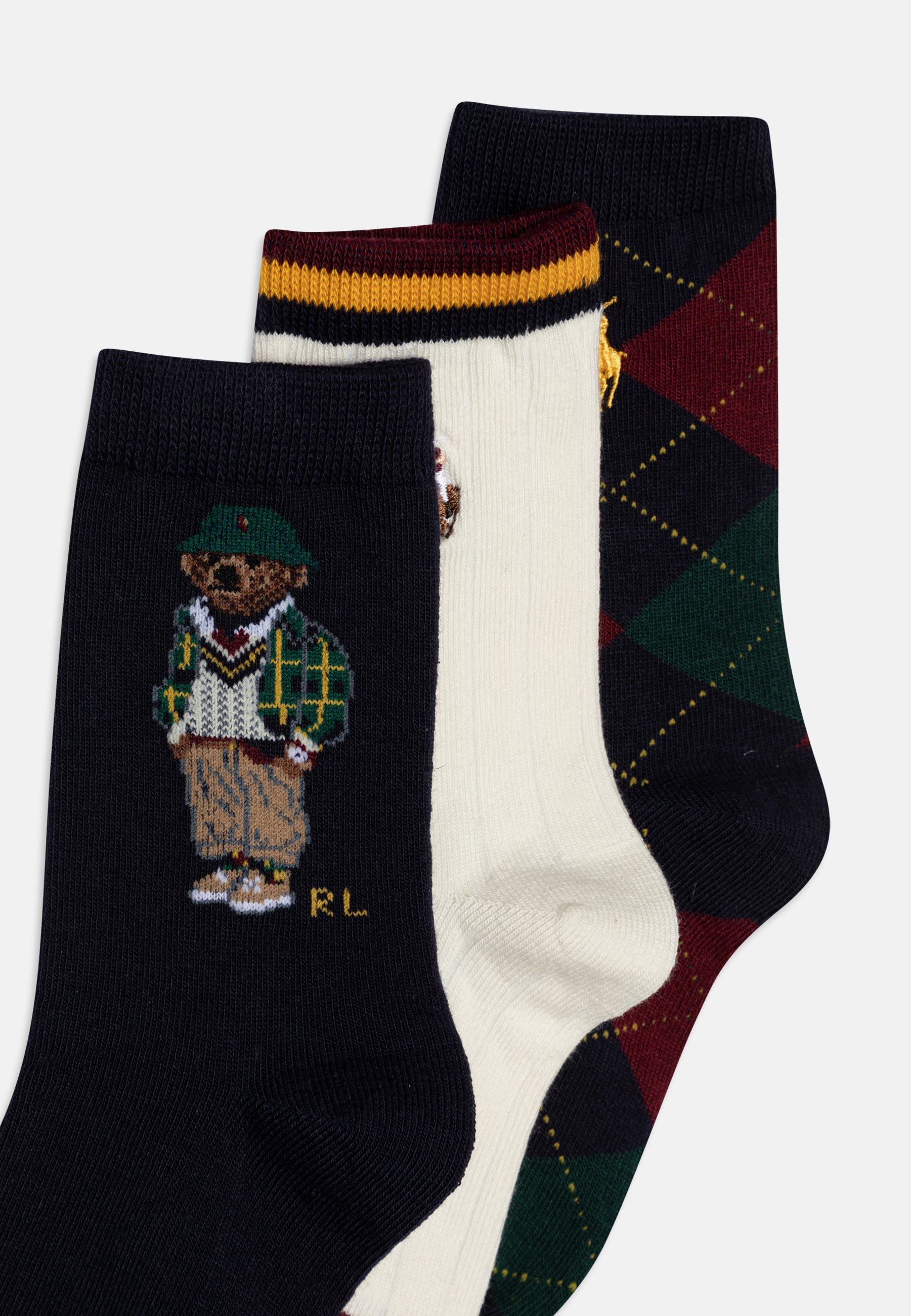 Polo Ralph Lauren CAMBRIDGE CREW UNISEX 3 PACK - Socks - navy/ivory/multi-coloured/beige