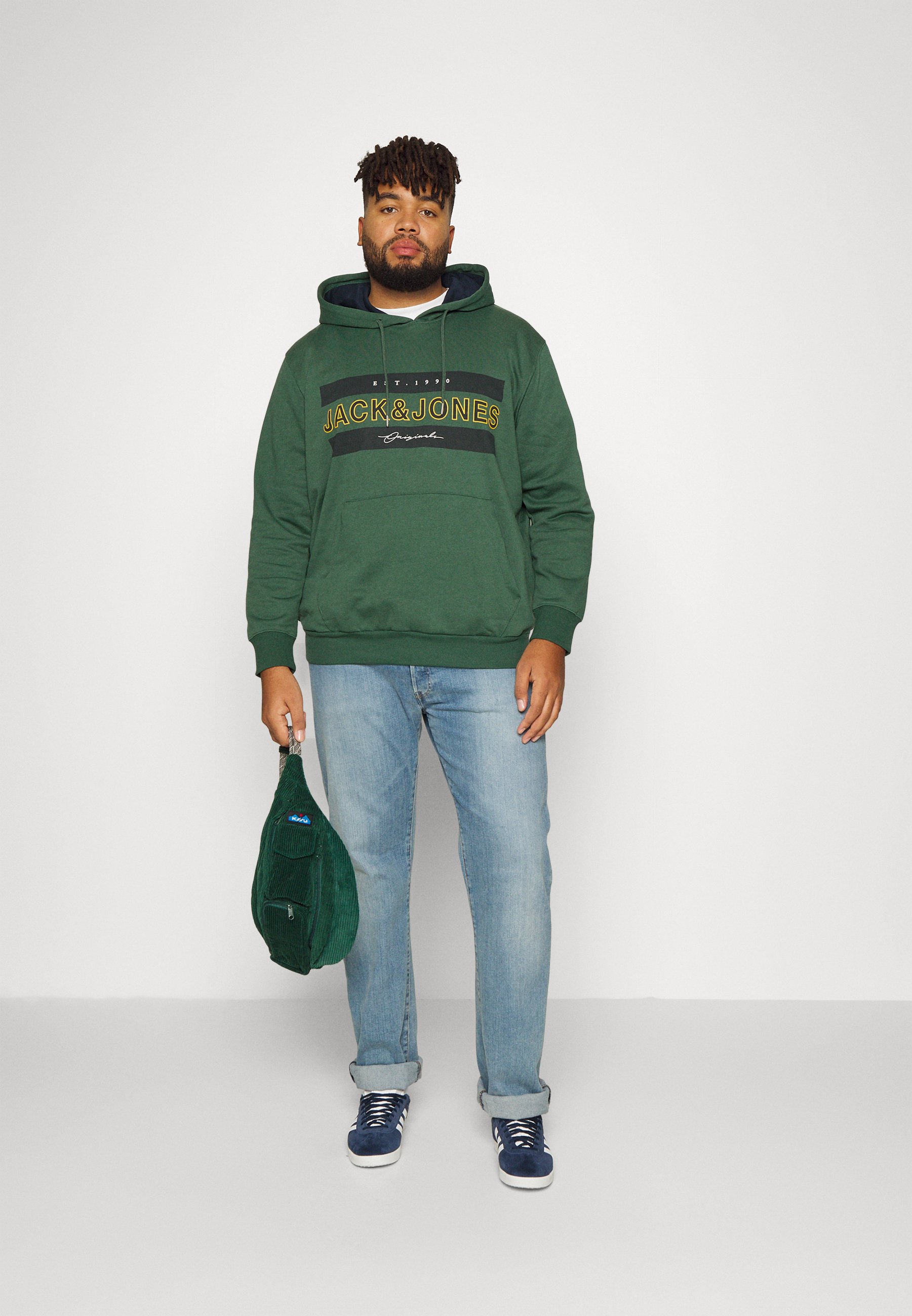 Jack &Jones JORFRIDAY HOOD - Sweatshirt - trekking green/dark green