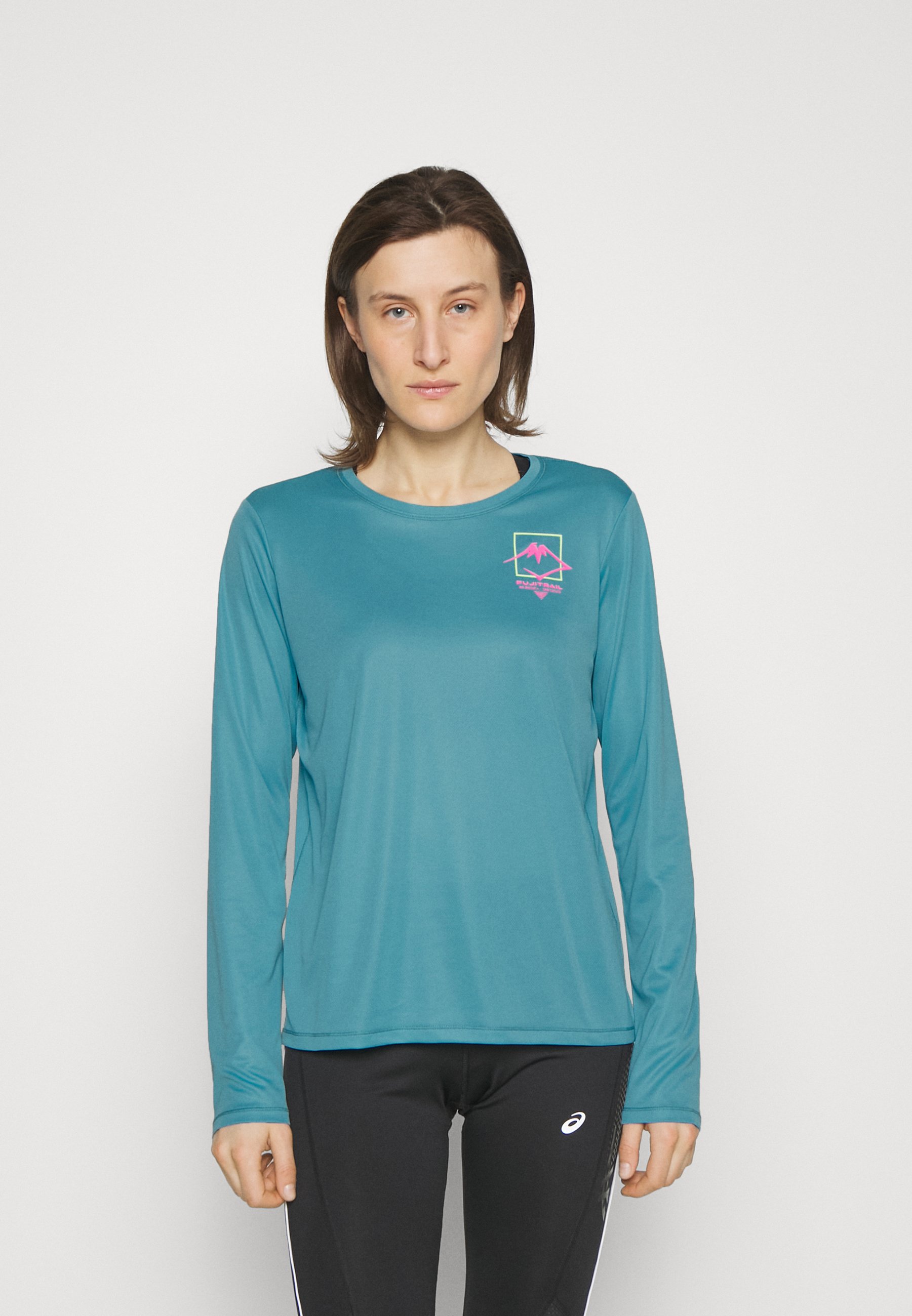 ASICS FUJITRAIL LOGO - Sports T-shirt - gris blue/blue-grey