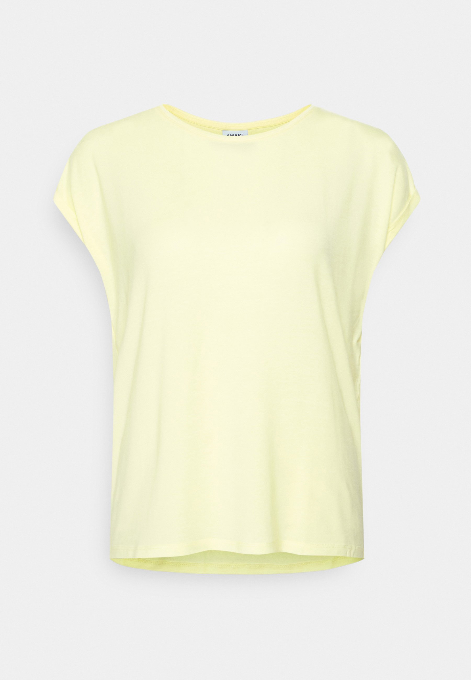 Vero Moda VMAVA PLAIN - Basic T-shirt - lemon/yellow