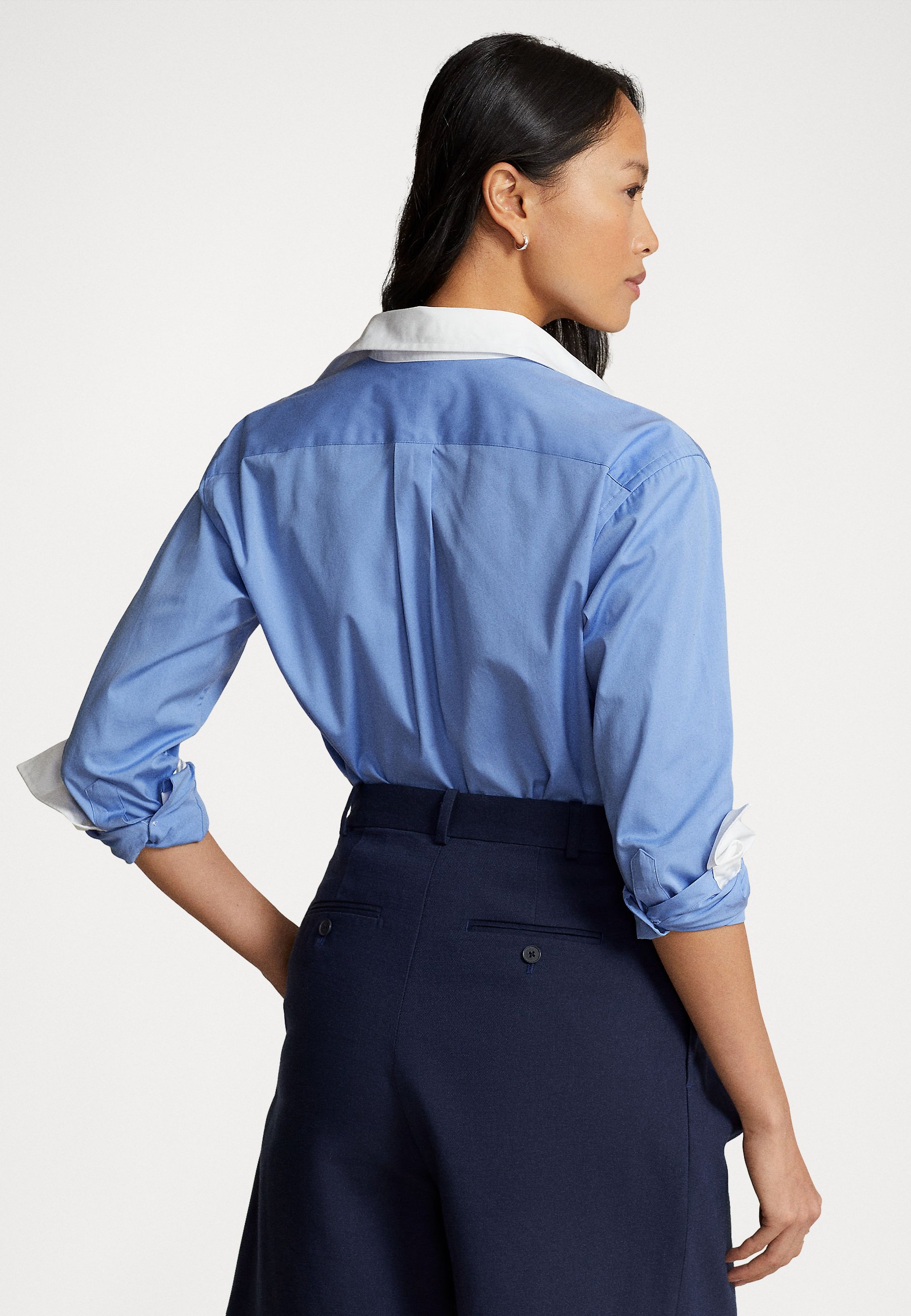 Polo Ralph Lauren LONG SLEEVE BUTTON FRONT SHIRT - Button-down blouse - chopin blue/blue