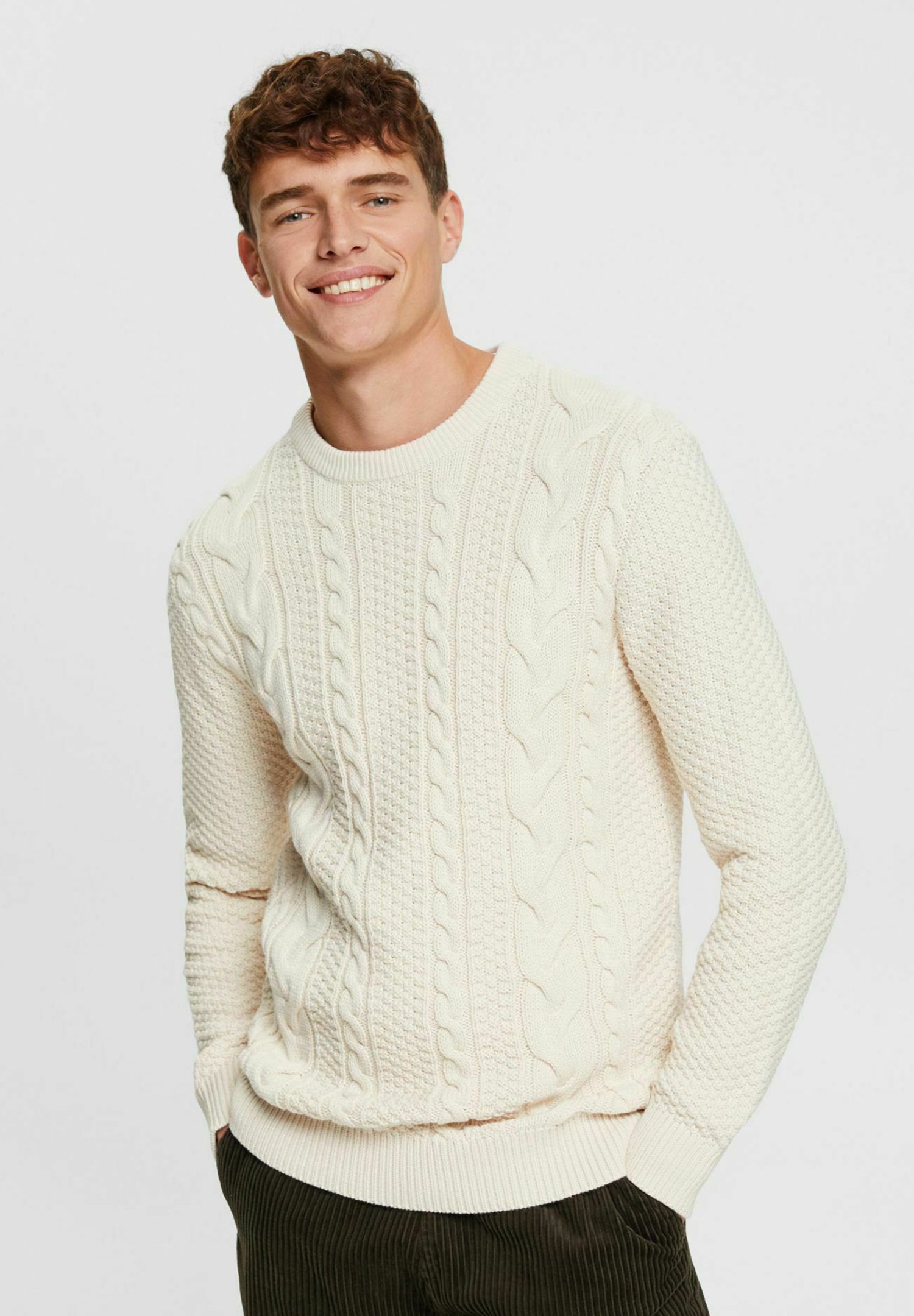 Esprit MIT ZOPF-MUSTER - Jumper - off white/white