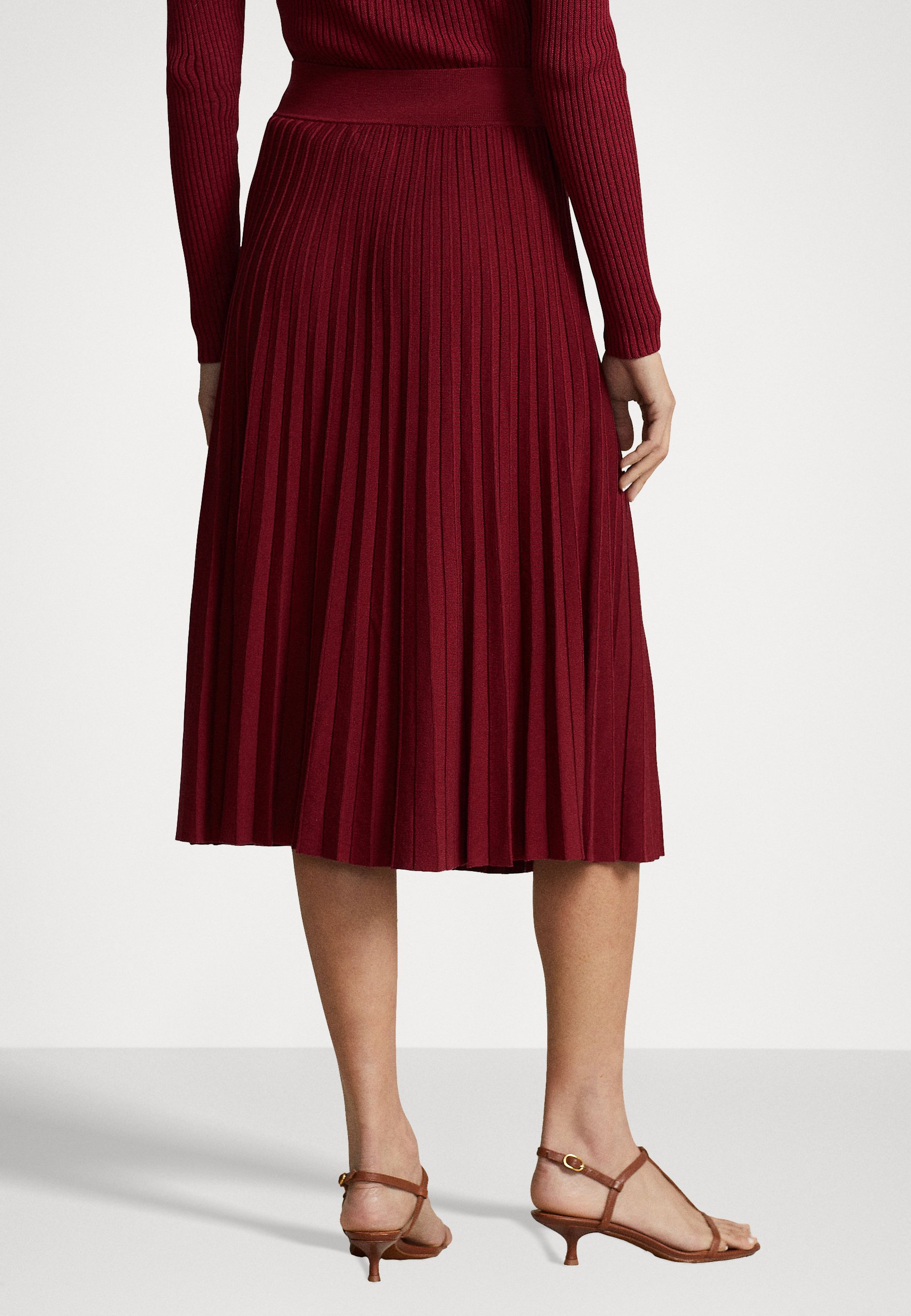 Polo Ralph Lauren SKIRT MID  - A-line skirt - garnet red/red