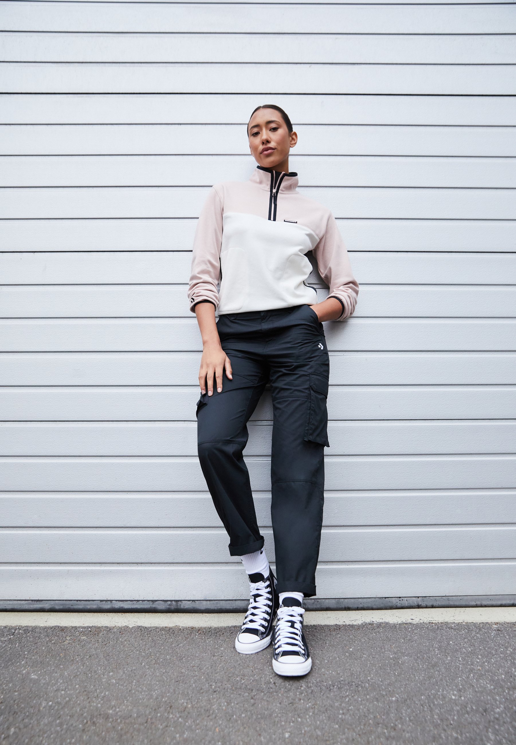Converse POPOVER ZIP - Sweatshirt - converse egret multi/light pink