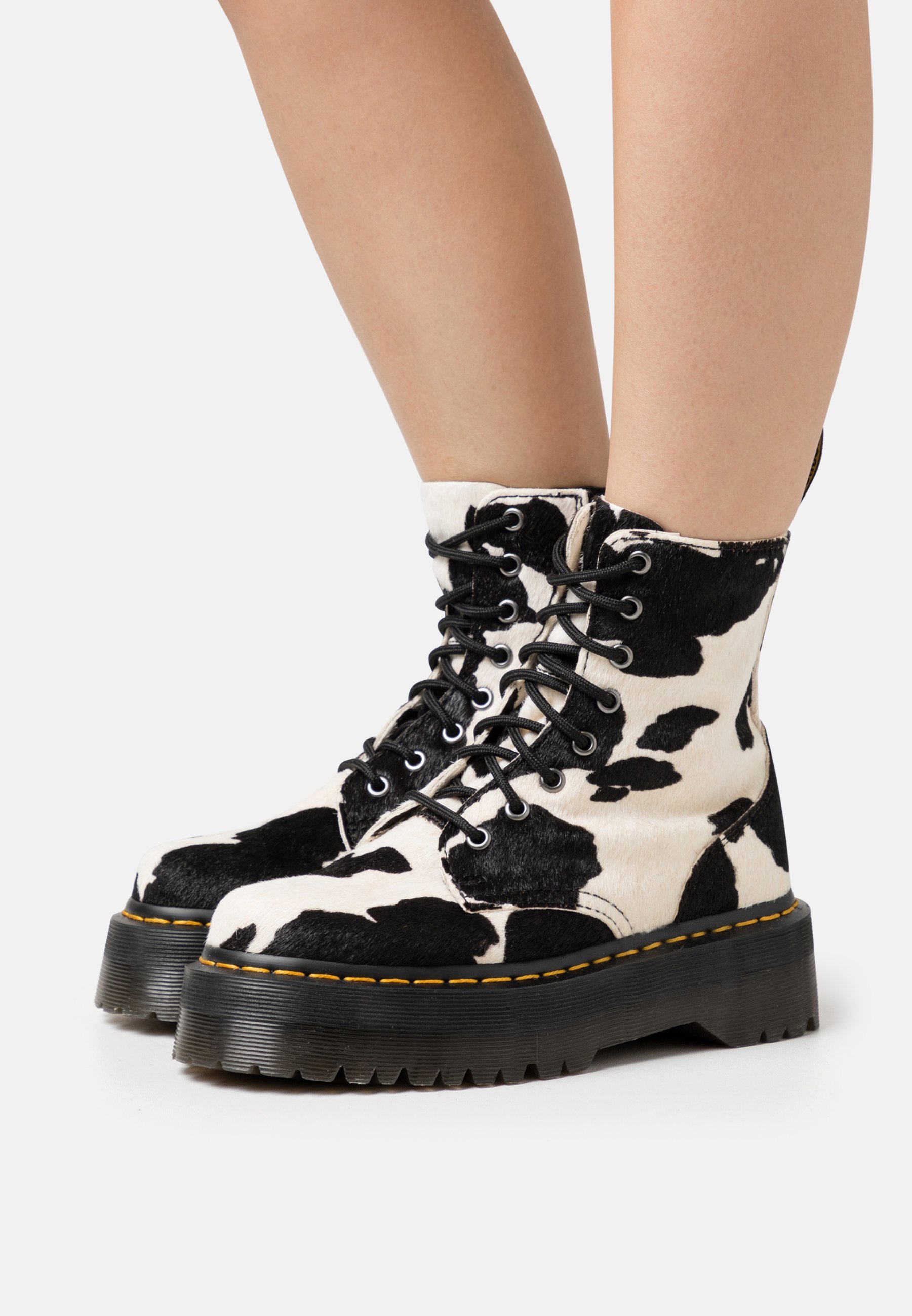 Dr. Martens JADON - Platform ankle boots - black/white/black