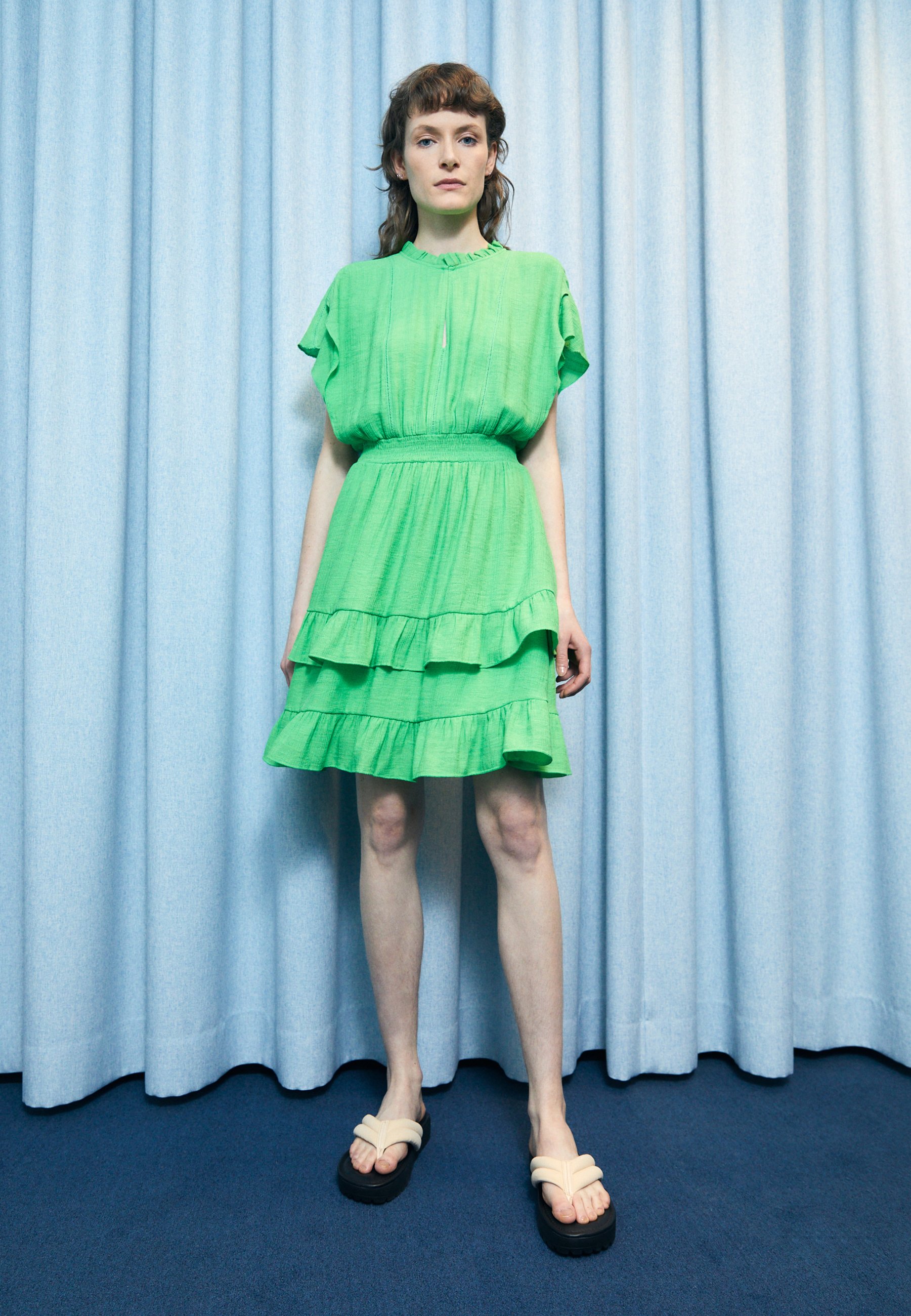 Scotch & Soda EASY FITTED SMOCKED MINI DRESS - Day dress - bright parakeet/light green