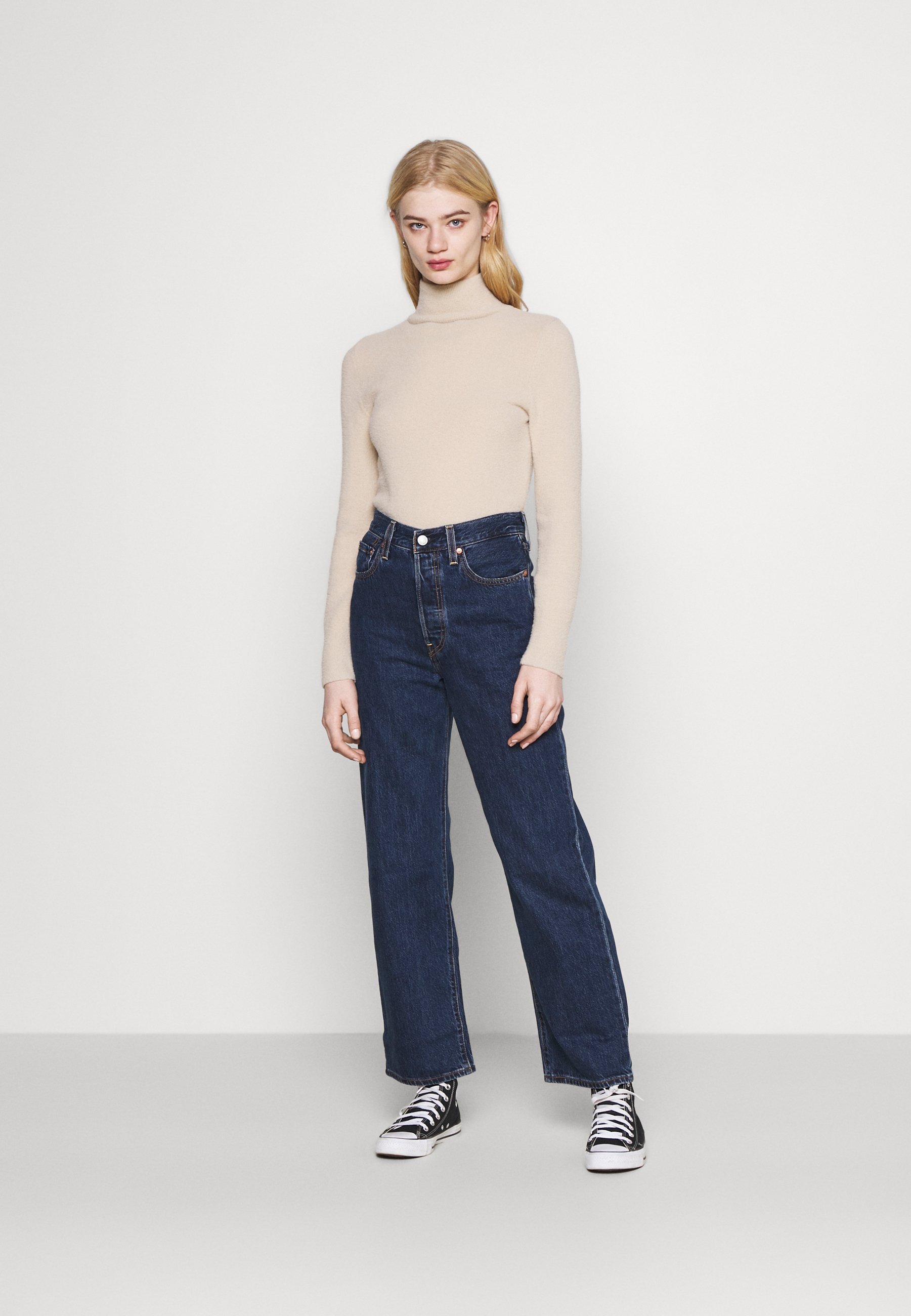 Levi's® RIBCAGE STRAIGHT ANKLE - Straight leg jeans - noe dark mineral/dark-blue denim
