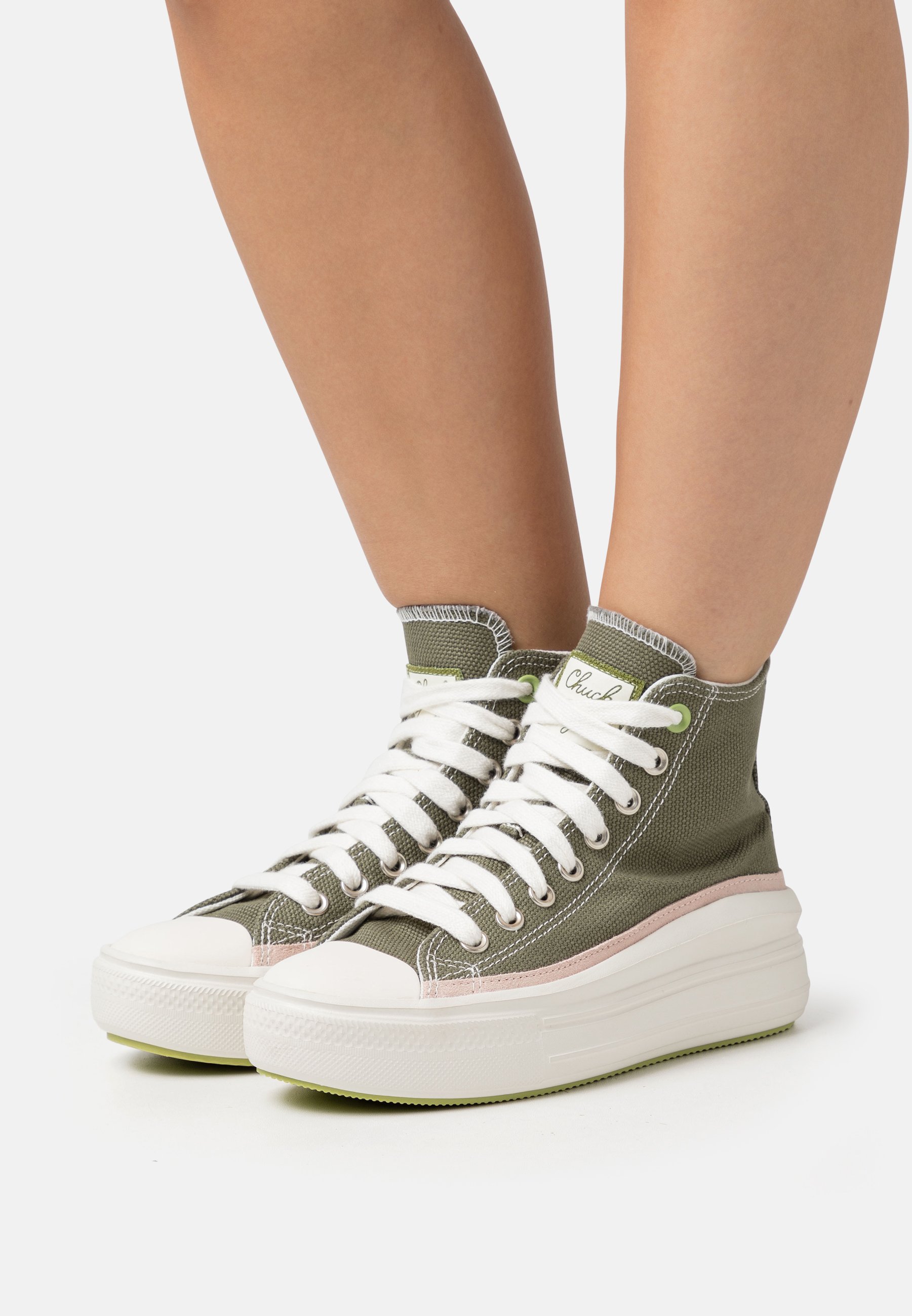 Converse CHUCK TAYLOR ALL STAR MOVE - High-top trainers - utility/pink sage/black