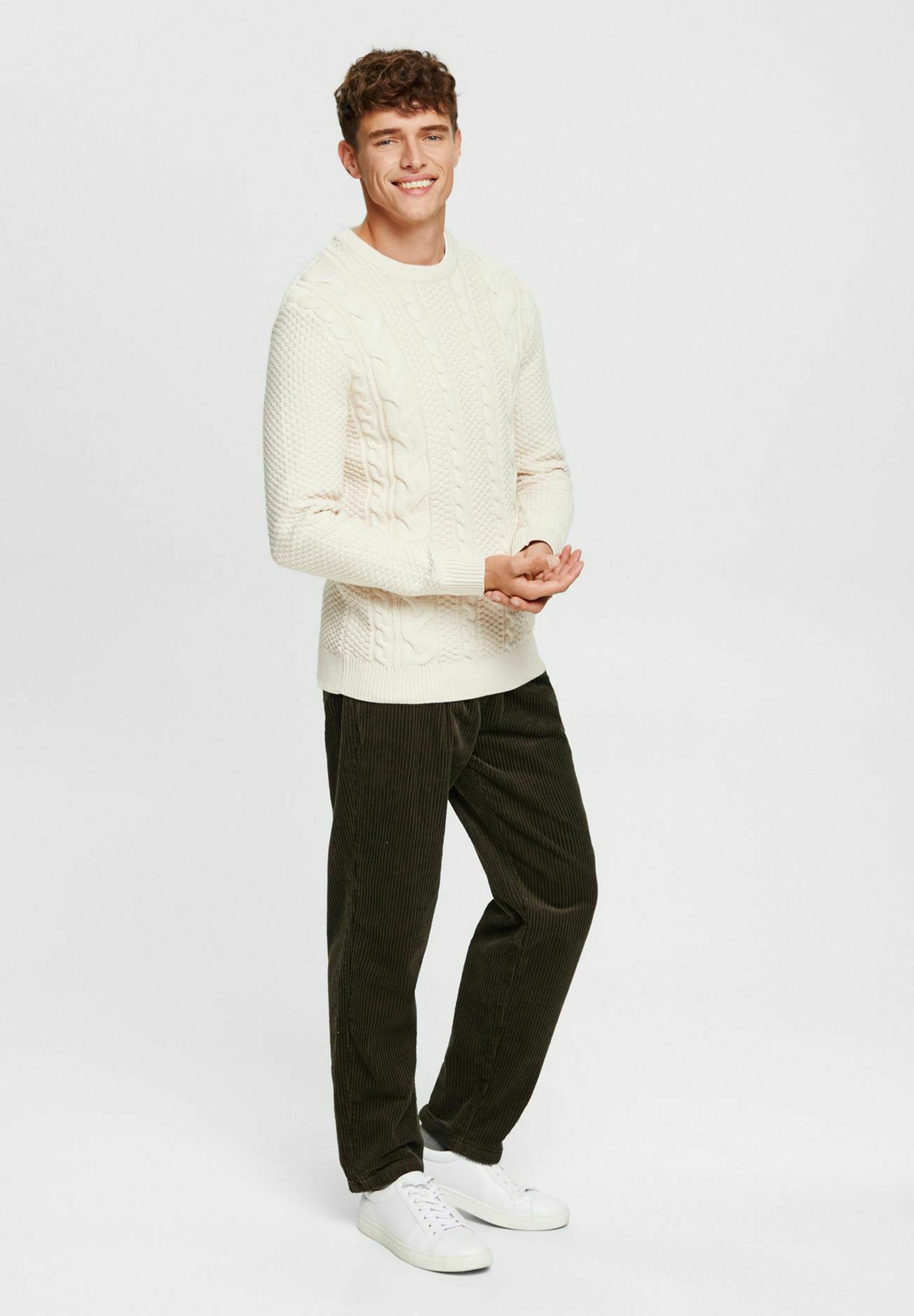 Esprit MIT ZOPF-MUSTER - Jumper - off white/white